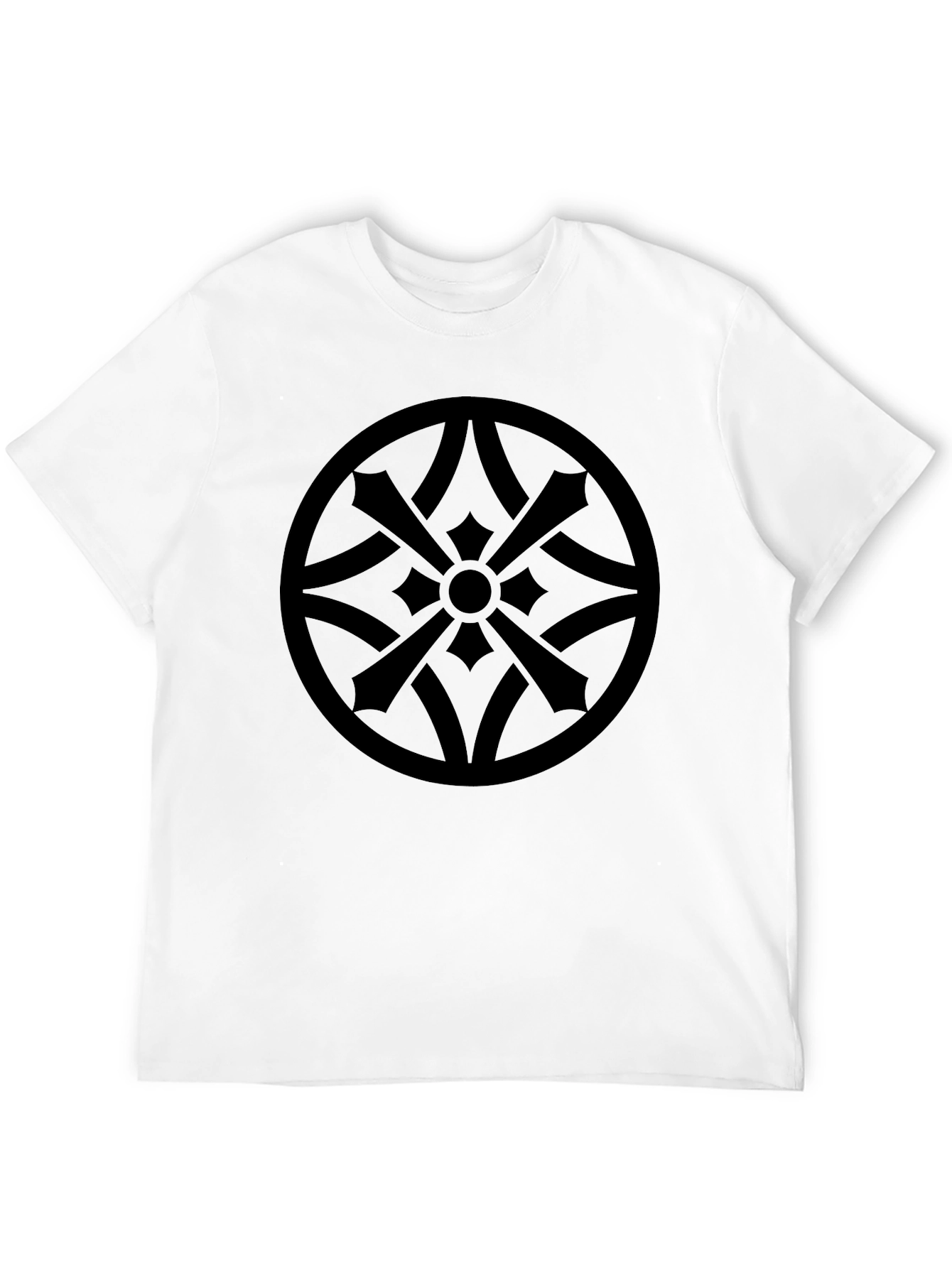 Stylish Black Tee with Geometric Circle Design