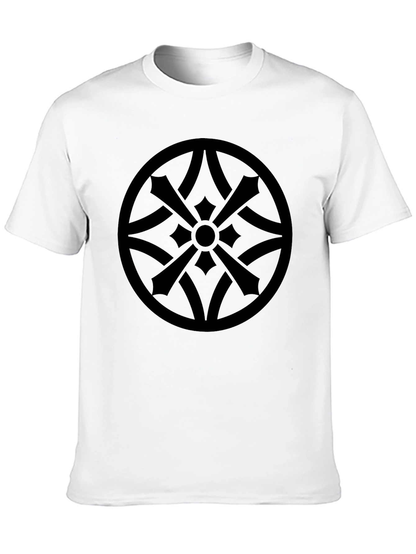 Stylish Black Tee with Geometric Circle Design