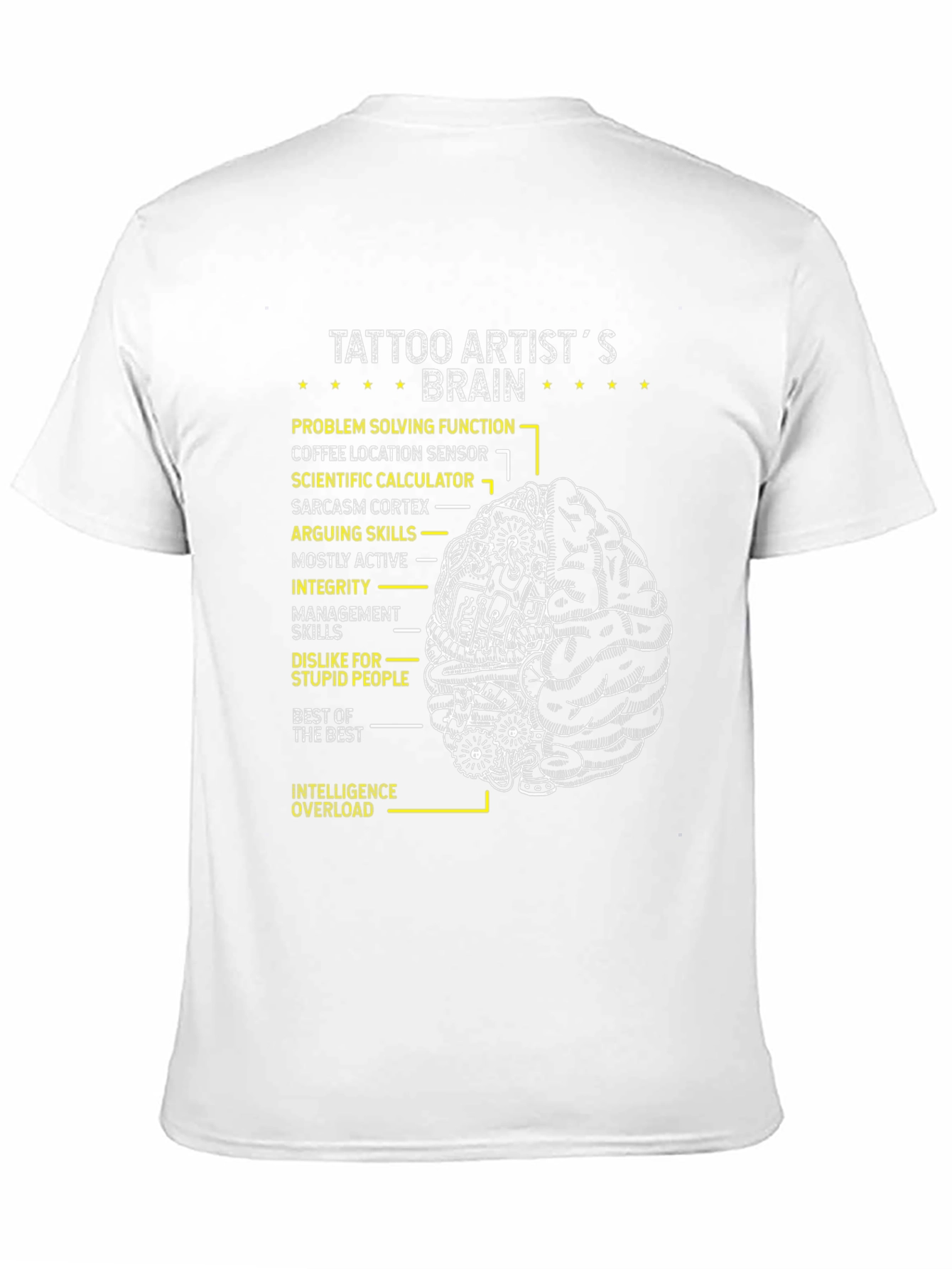 Tattoo Artist Brain T-Shirt - Humorous Design