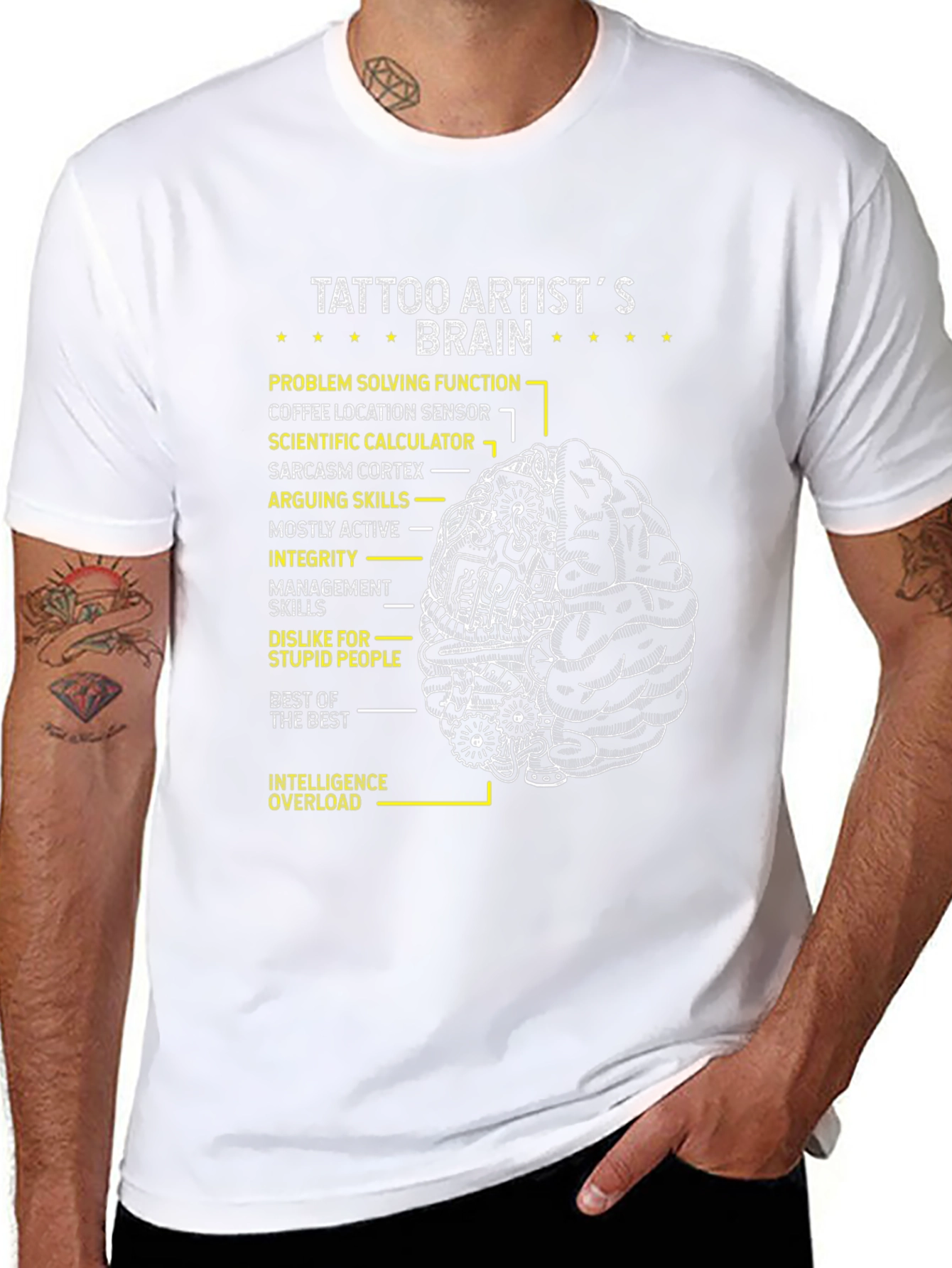 Tattoo Artist Brain T-Shirt - Humorous Design