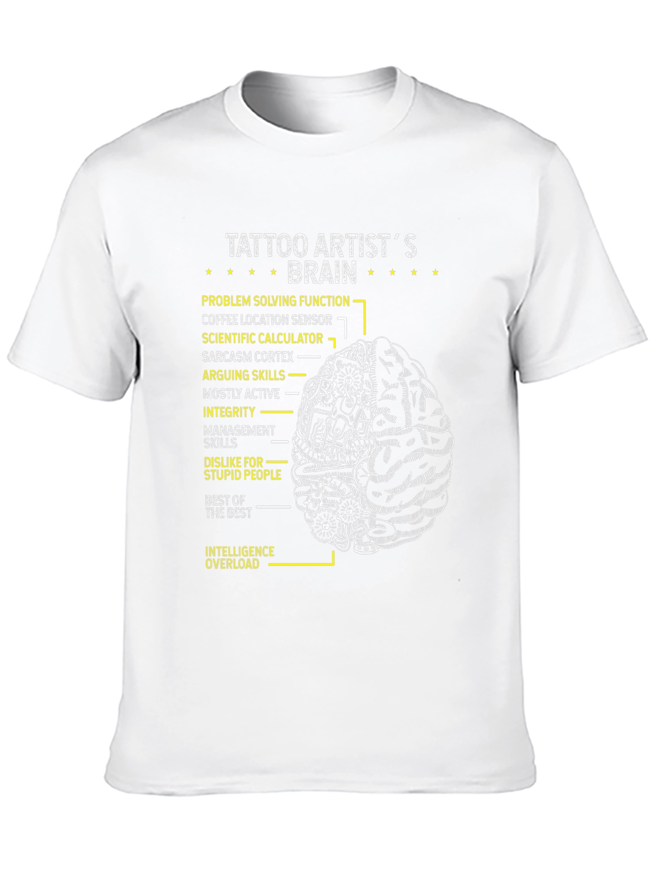 Tattoo Artist Brain T-Shirt - Humorous Design