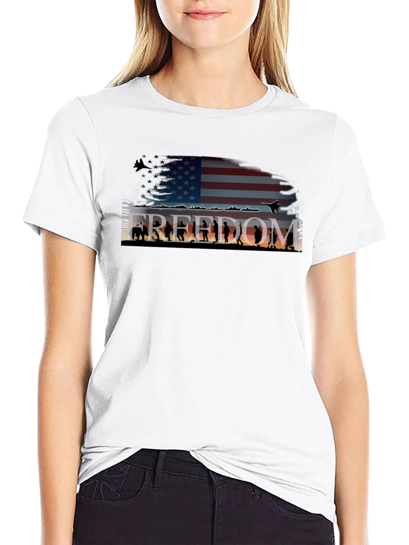 Freedom Graphic T-Shirt - Patriotic American Flag Tee