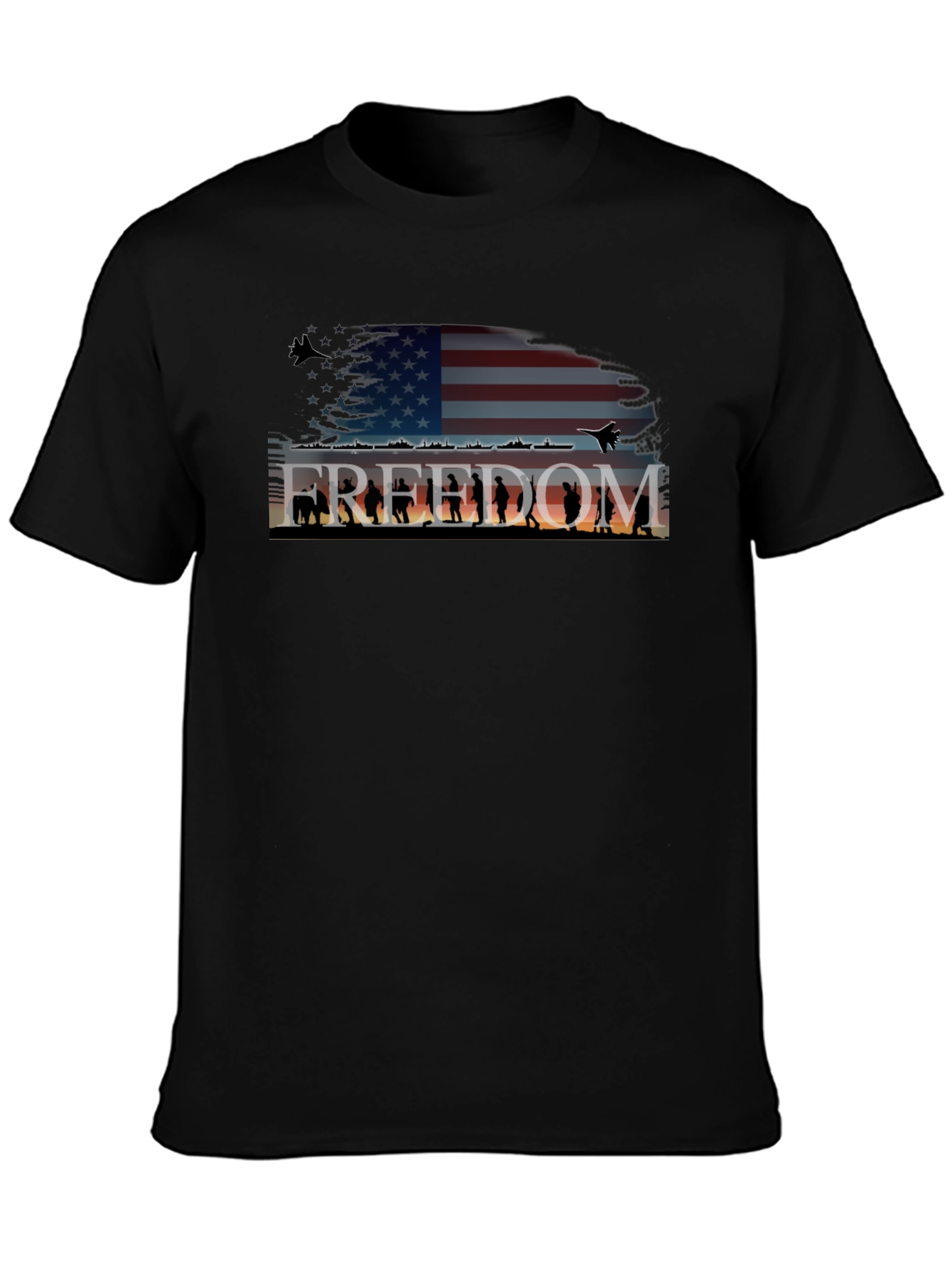 Freedom Graphic T-Shirt - Patriotic American Flag Tee