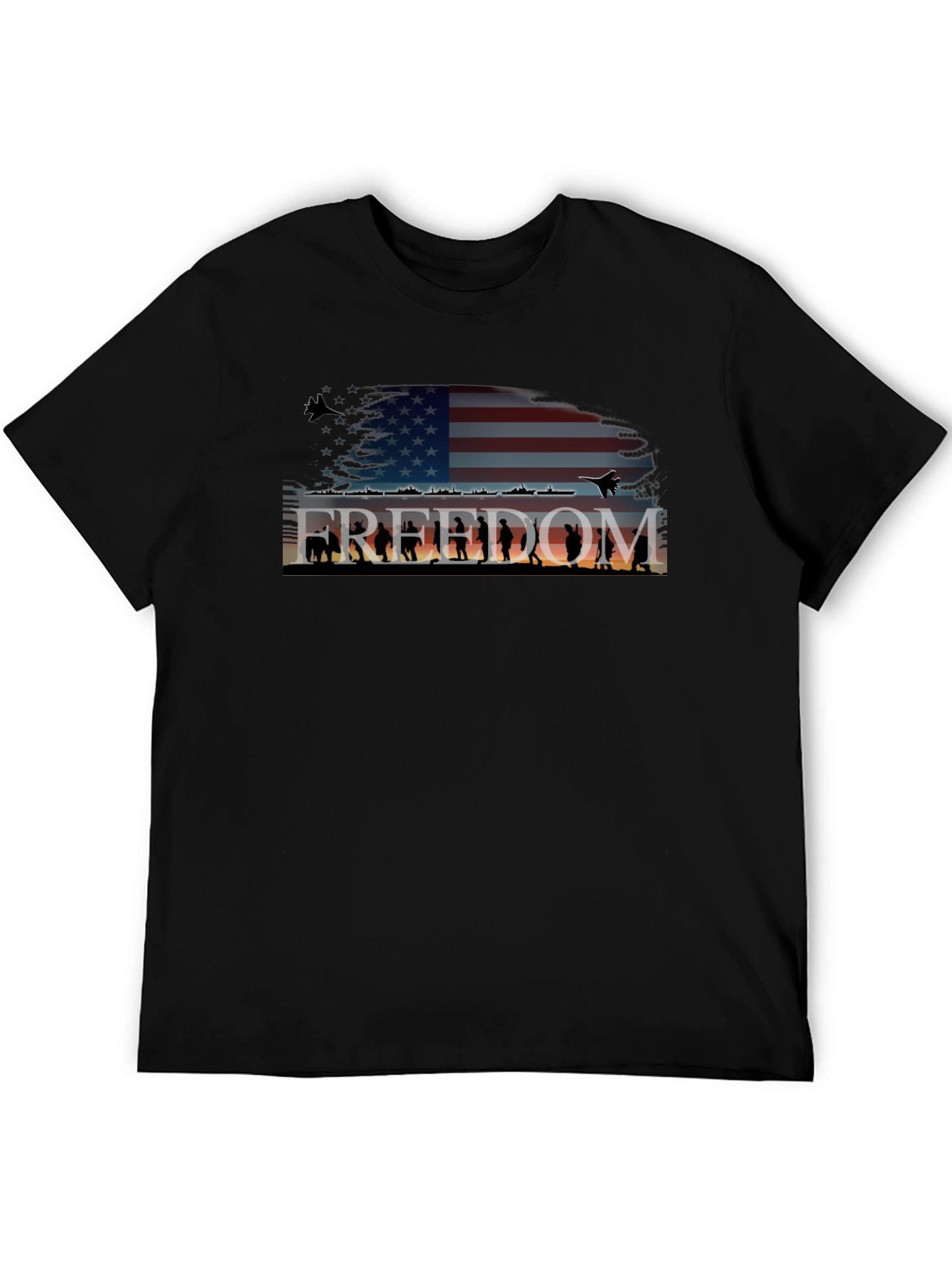 Freedom Graphic T-Shirt - Patriotic American Flag Tee