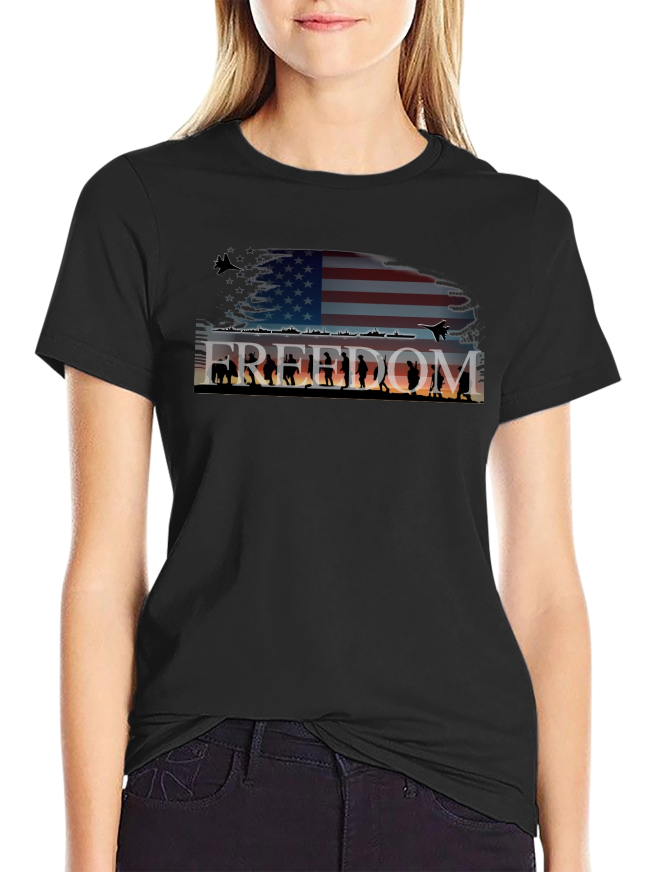Freedom Graphic T-Shirt - Patriotic American Flag Tee