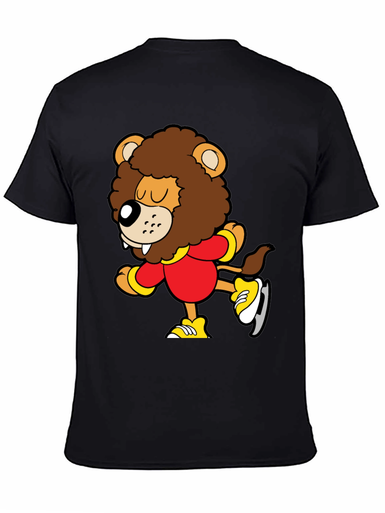Cartoon Lion Ice Skating T-Shirt