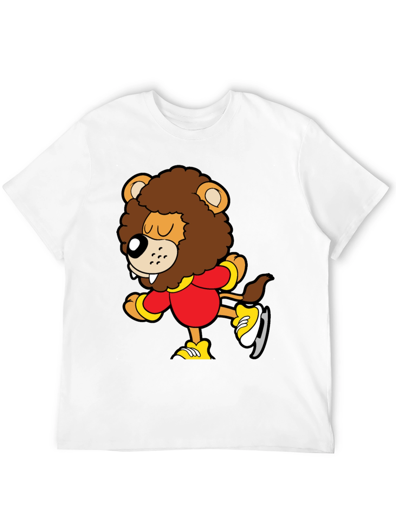 Cartoon Lion Ice Skating T-Shirt