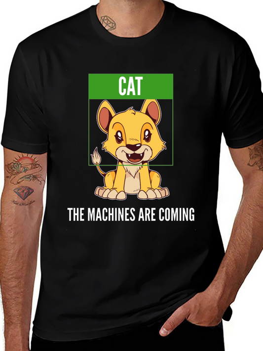Humorous Cat T-Shirt - The Machines Are Coming