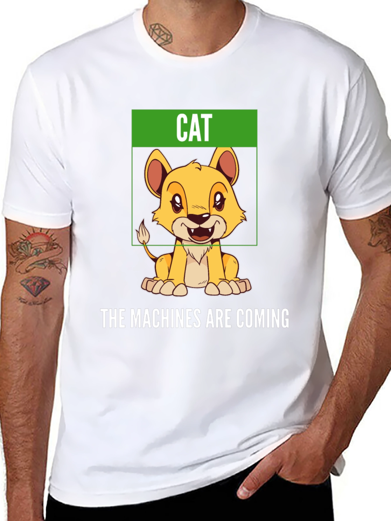 Humorous Cat T-Shirt - The Machines Are Coming
