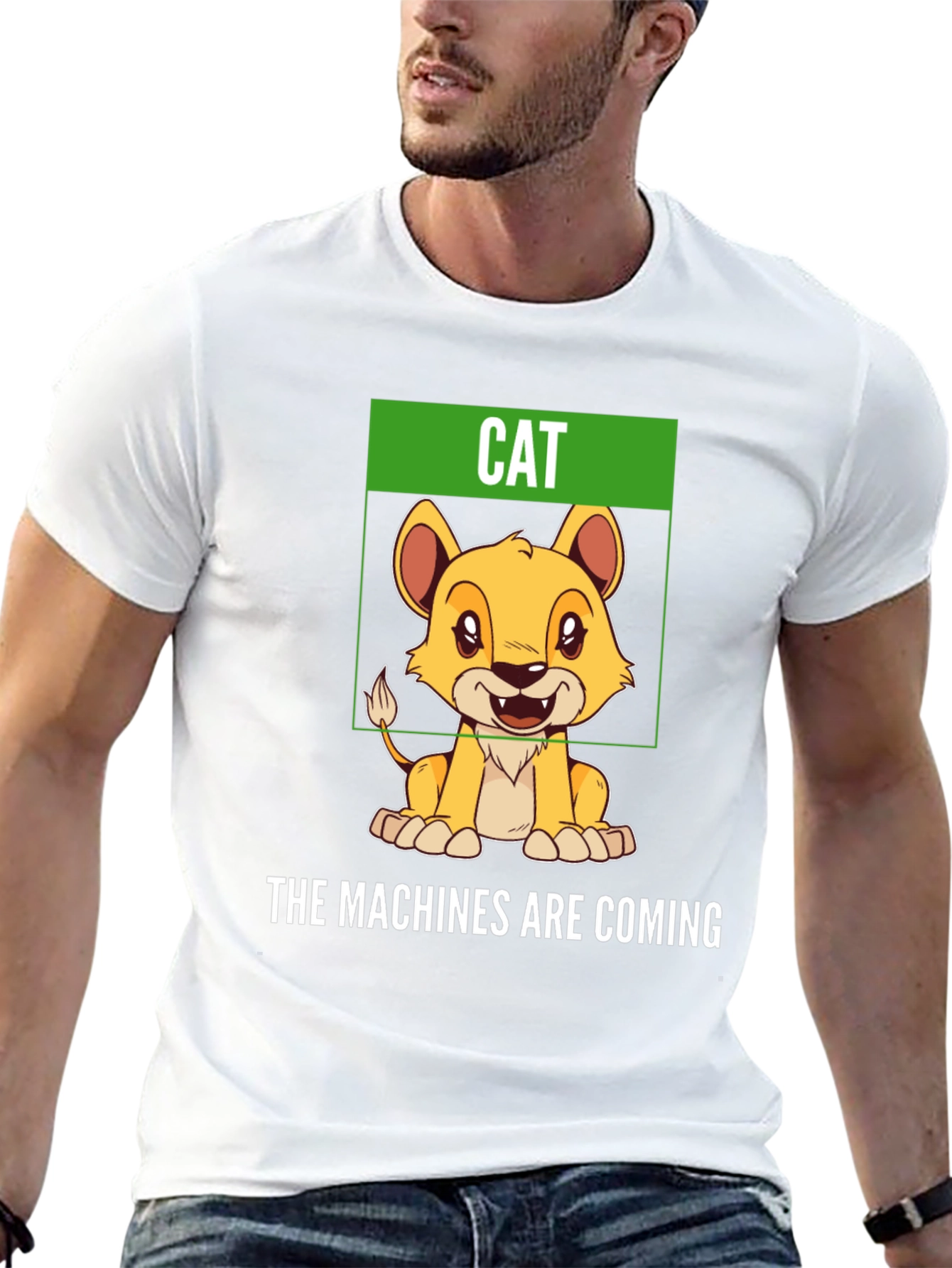 Humorous Cat T-Shirt - The Machines Are Coming