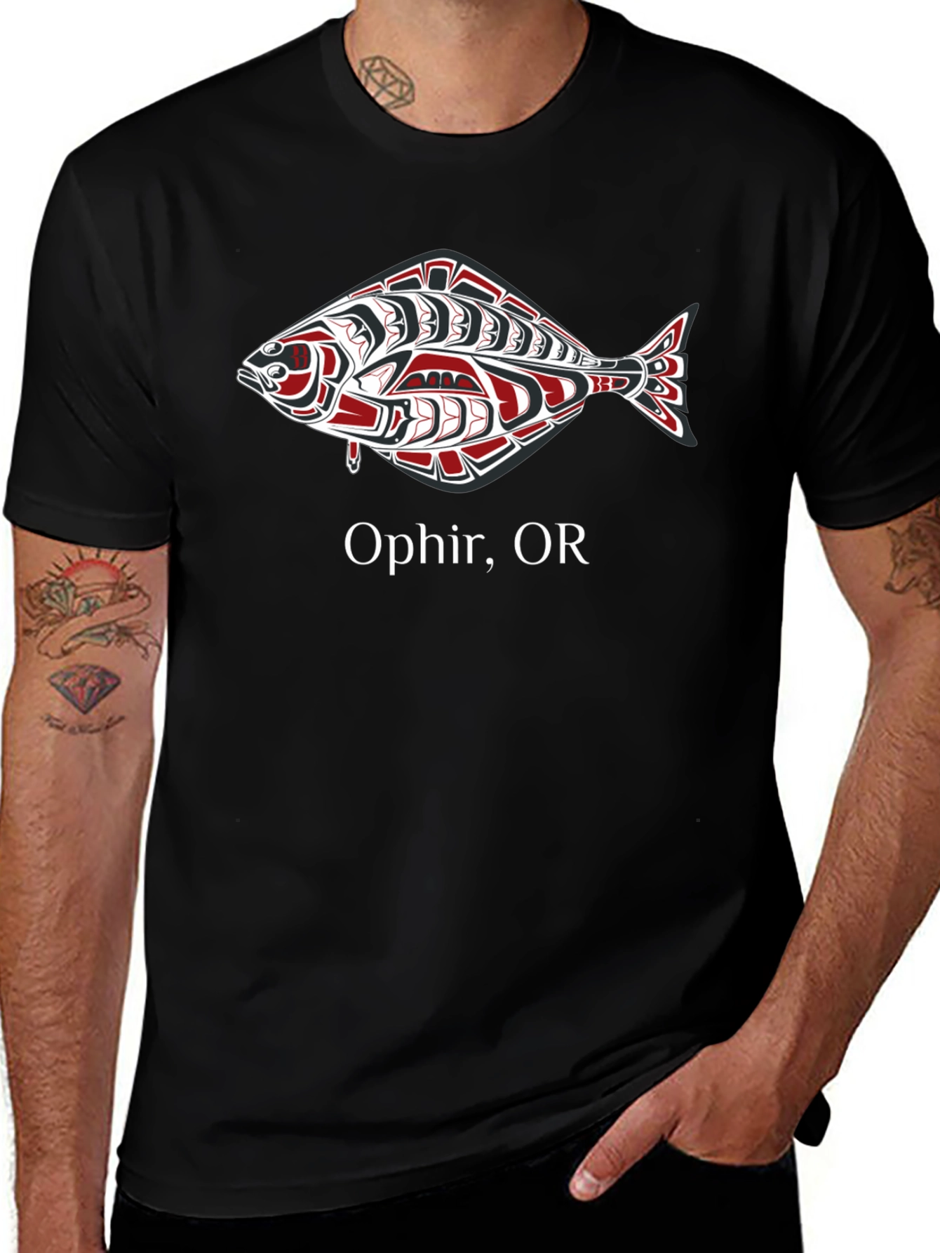 Ophir OR Fish Graphic T-Shirt - Black