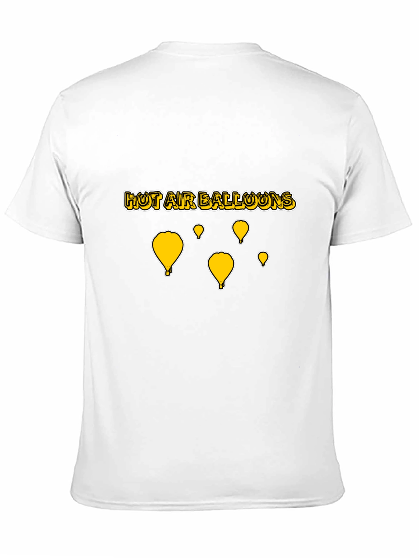 Hot Air Balloons Graphic T-Shirt - Black Cotton