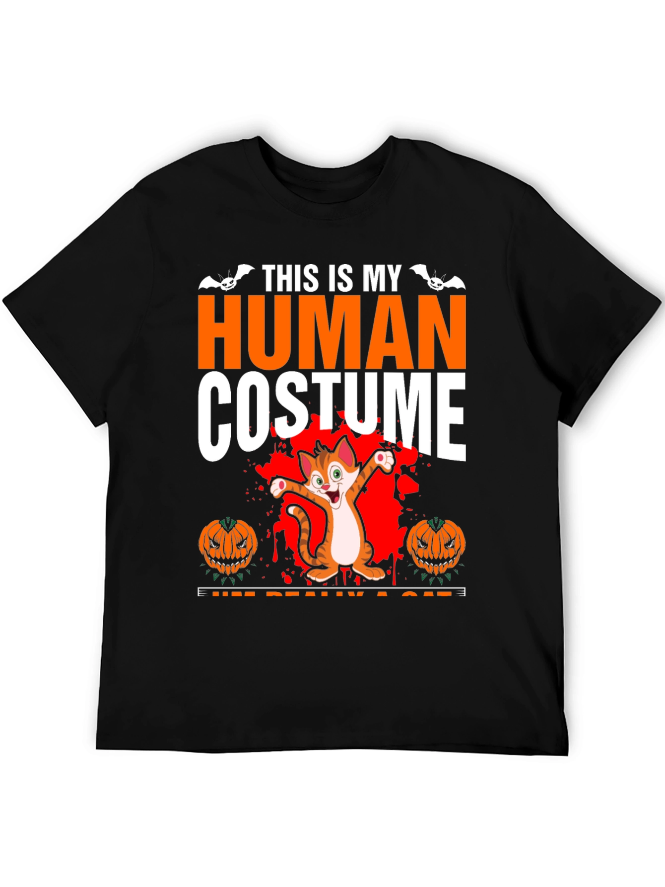 Human Costume Cat Halloween T-Shirt