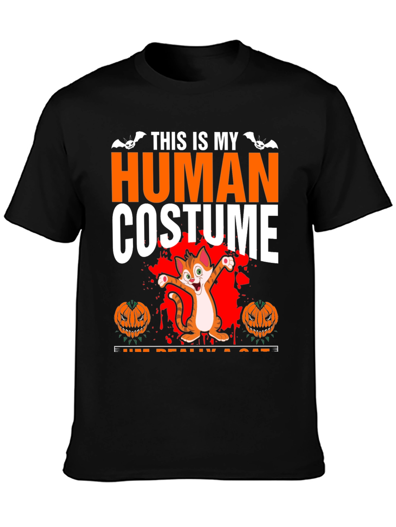Human Costume Cat Halloween T-Shirt