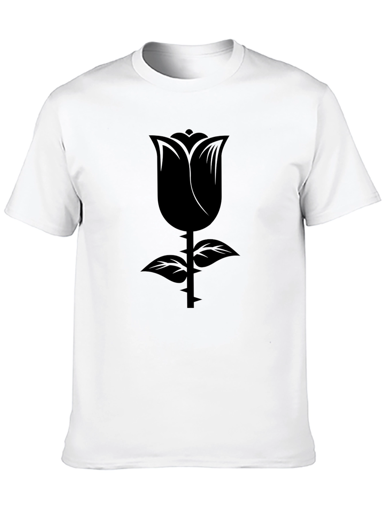 Mens Black Rose Graphic T-Shirt