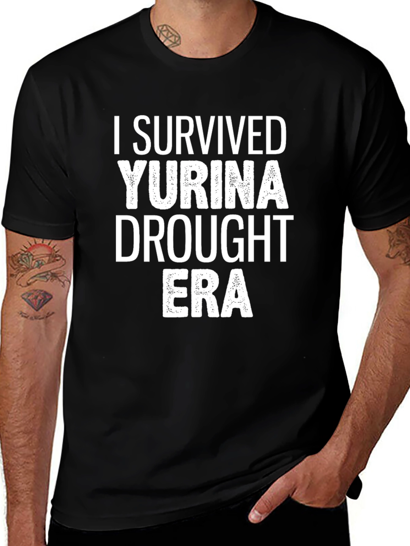 I Survived Yurina Drought Era Black Tee