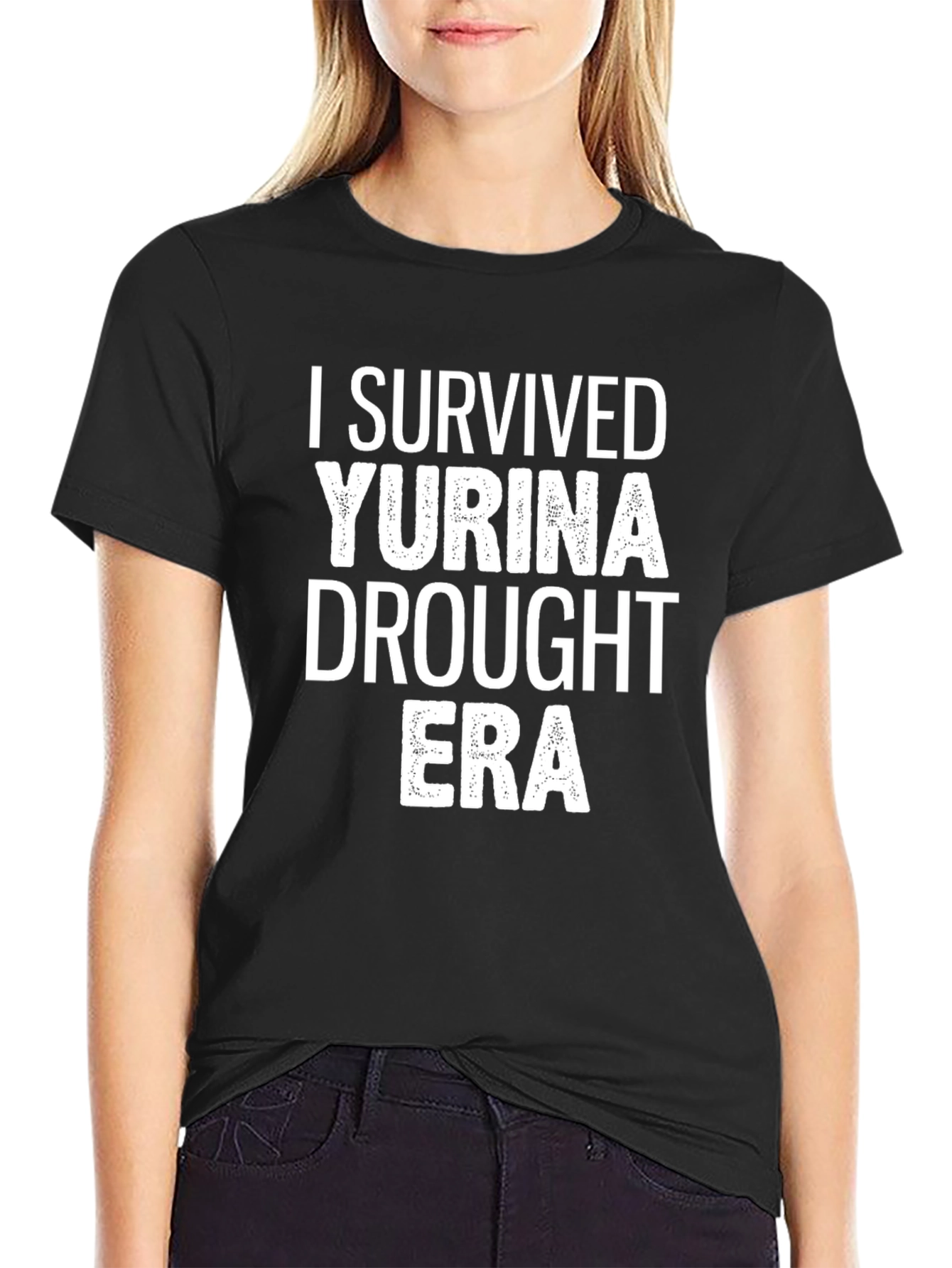 I Survived Yurina Drought Era Black Tee