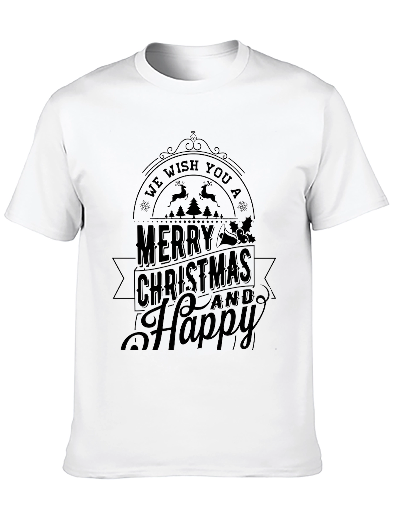 We Wish You A Merry Christmas Black T-Shirt