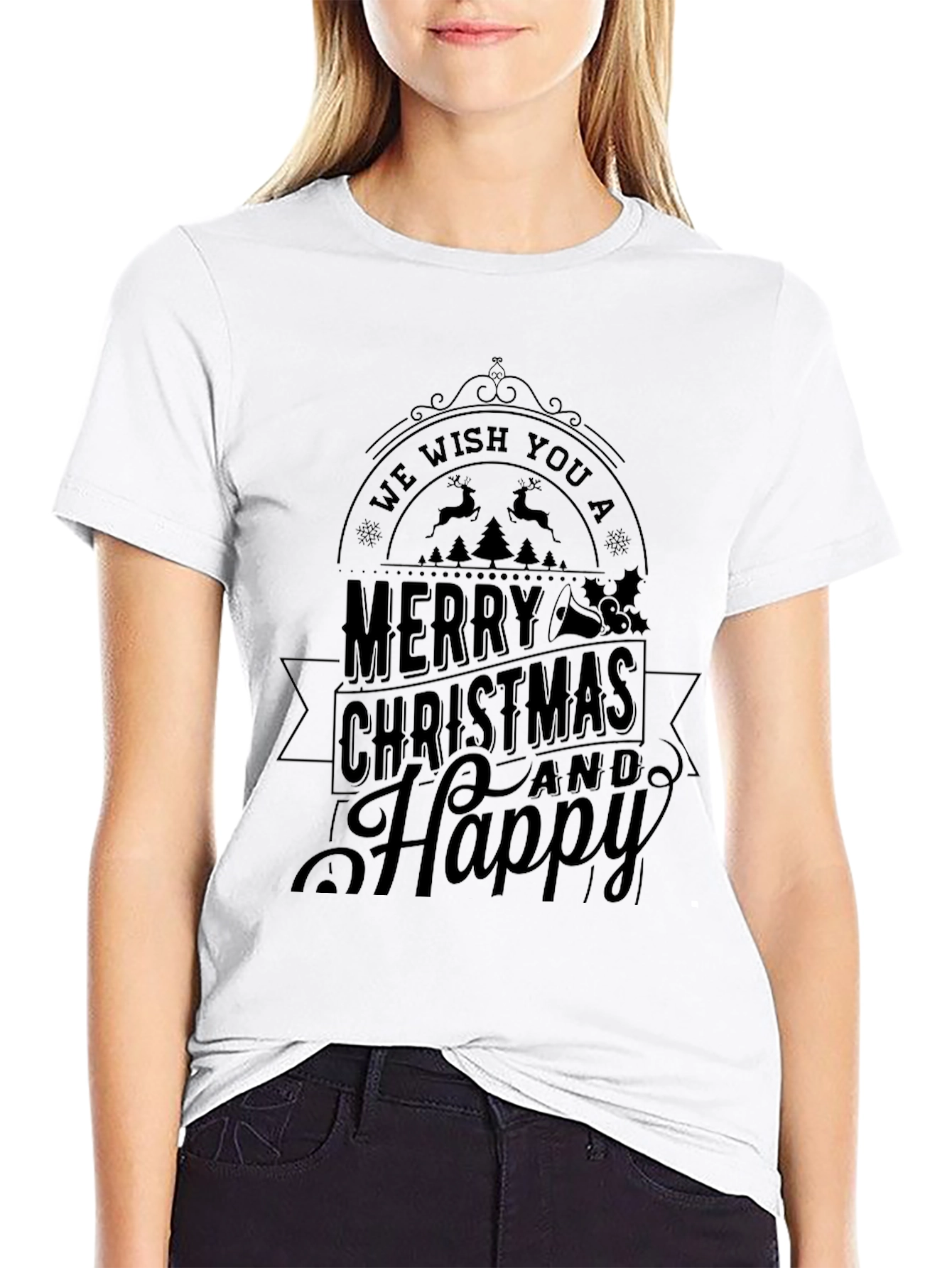 We Wish You A Merry Christmas Black T-Shirt