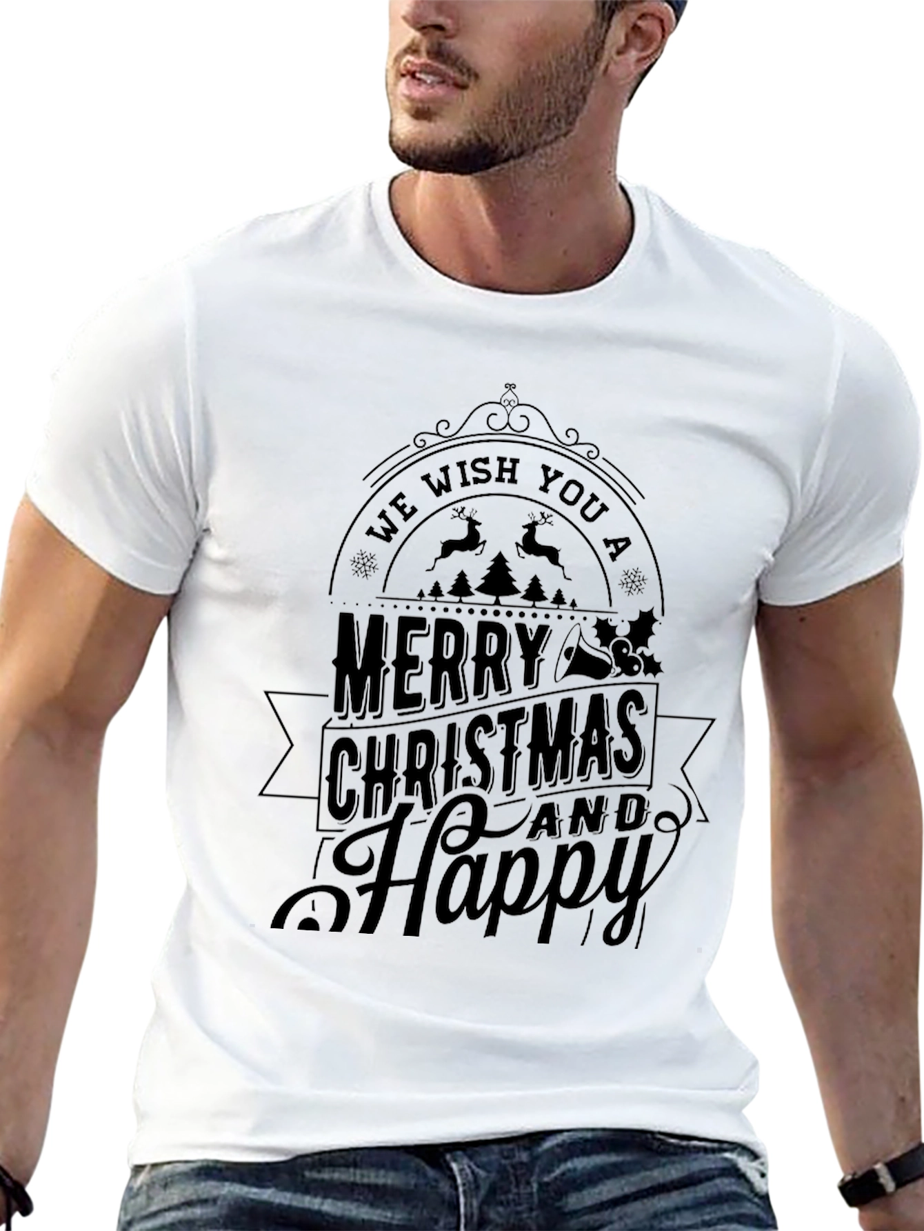 We Wish You A Merry Christmas Black T-Shirt