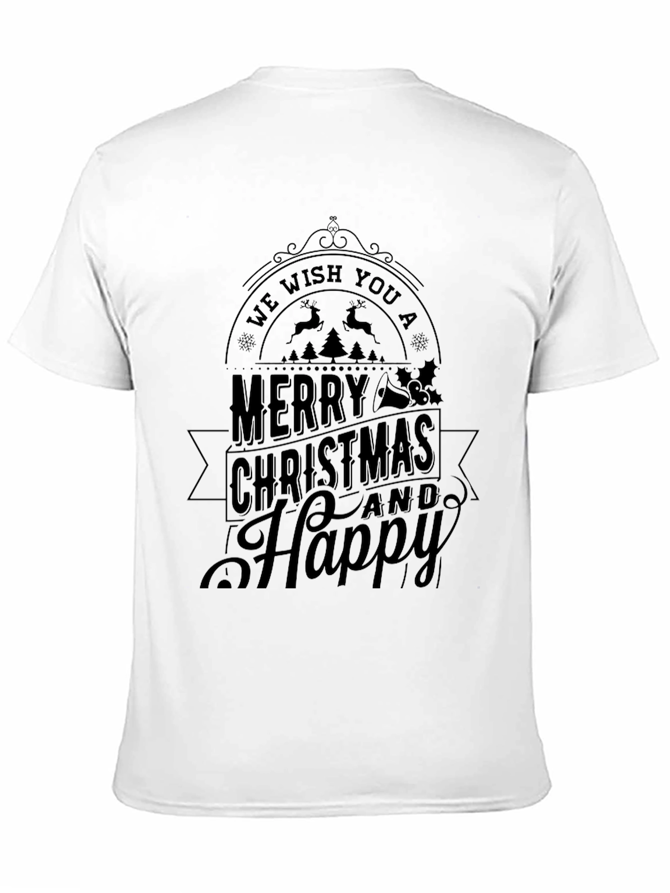 We Wish You A Merry Christmas Black T-Shirt