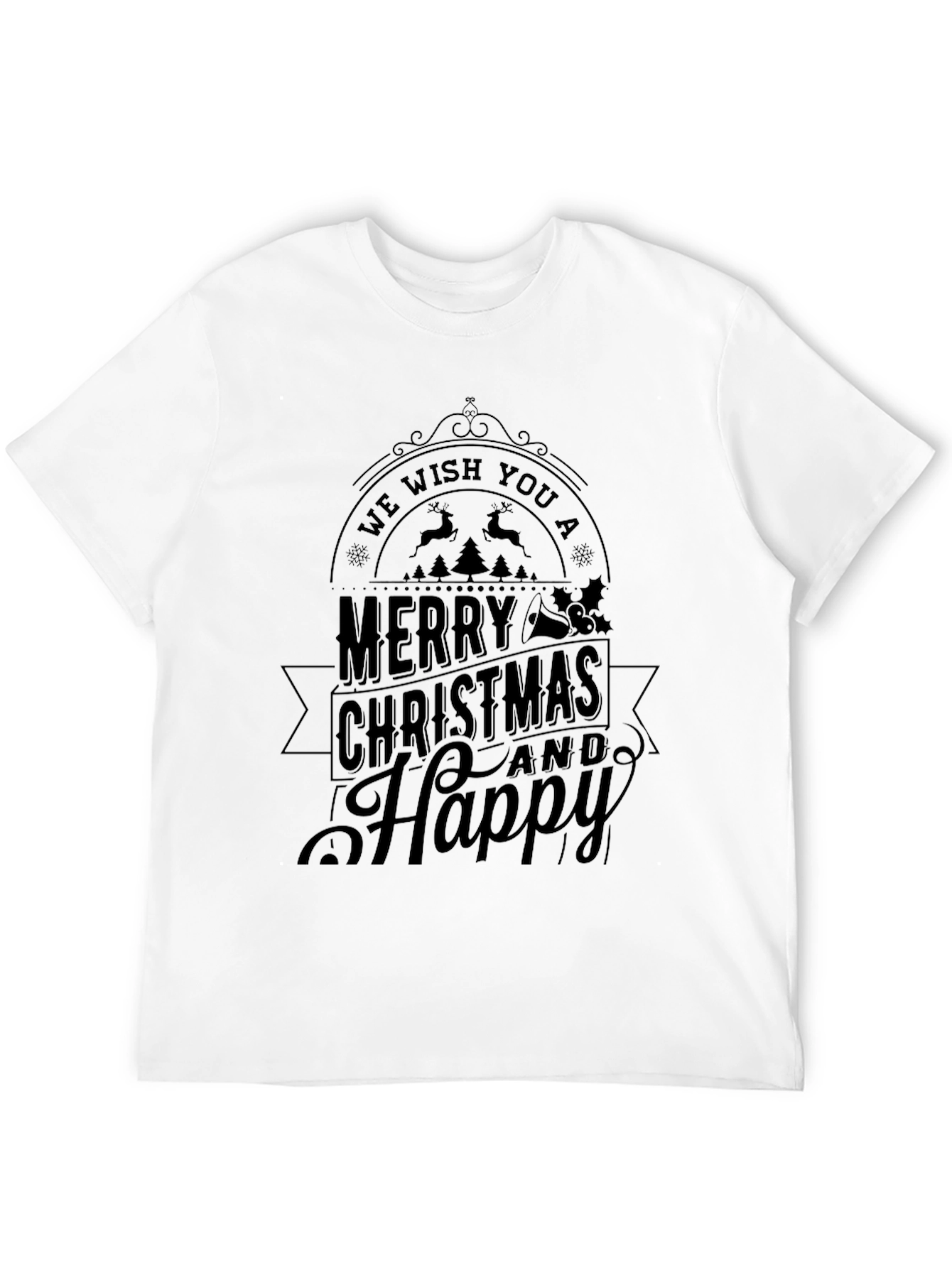 We Wish You A Merry Christmas Black T-Shirt