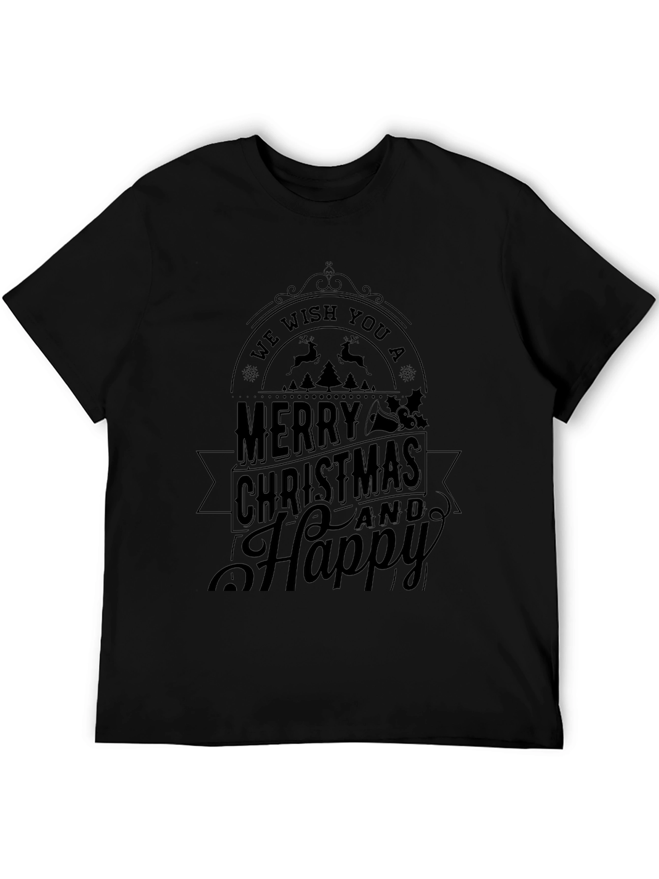 We Wish You A Merry Christmas Black T-Shirt
