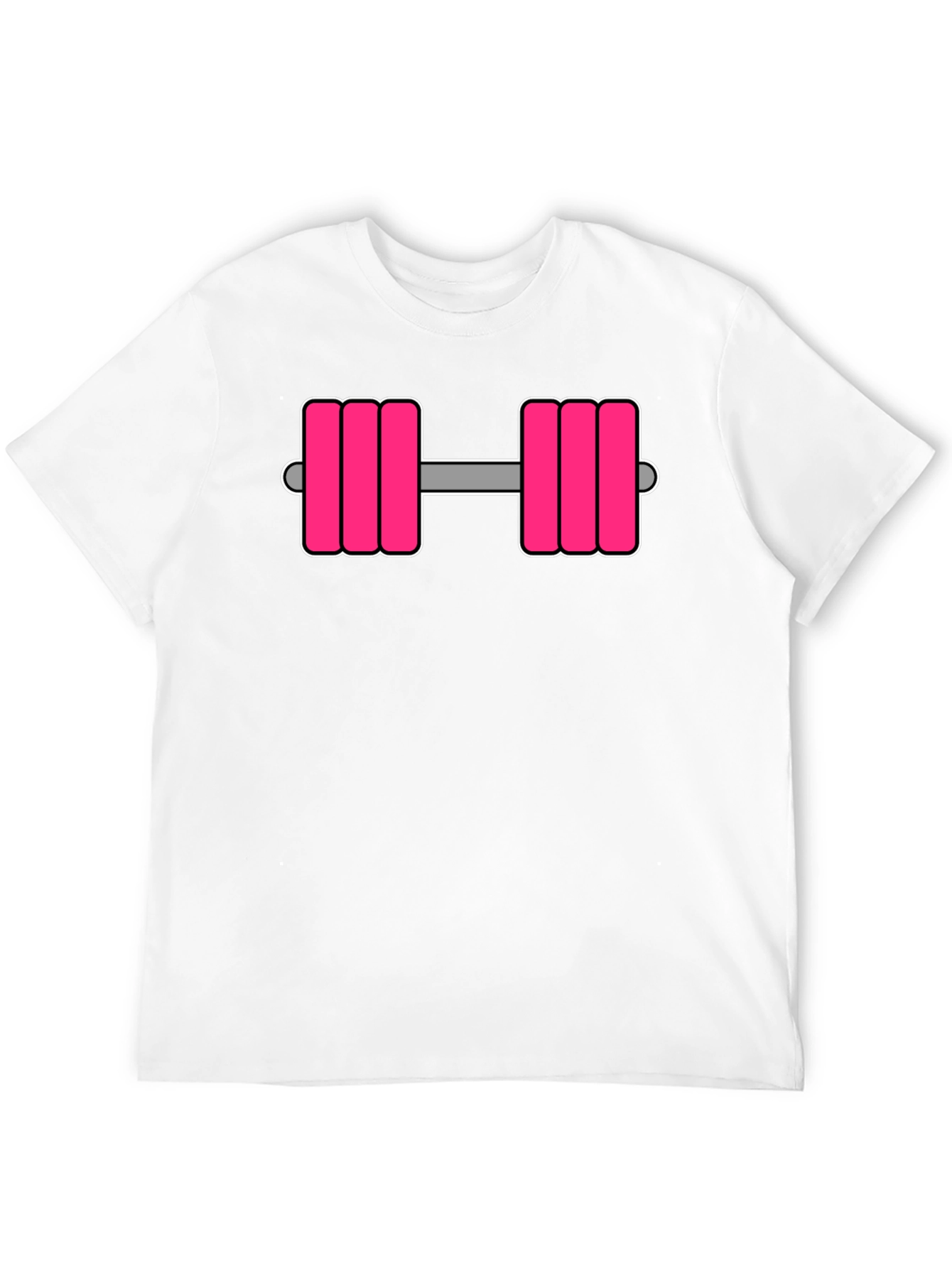 Pink Dumbbell Graphic Tee - Workout Ready!