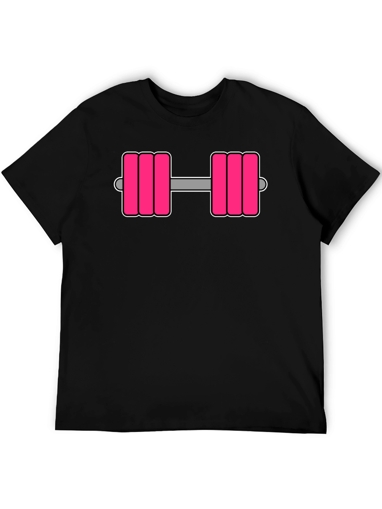 Pink Dumbbell Graphic Tee - Workout Ready!