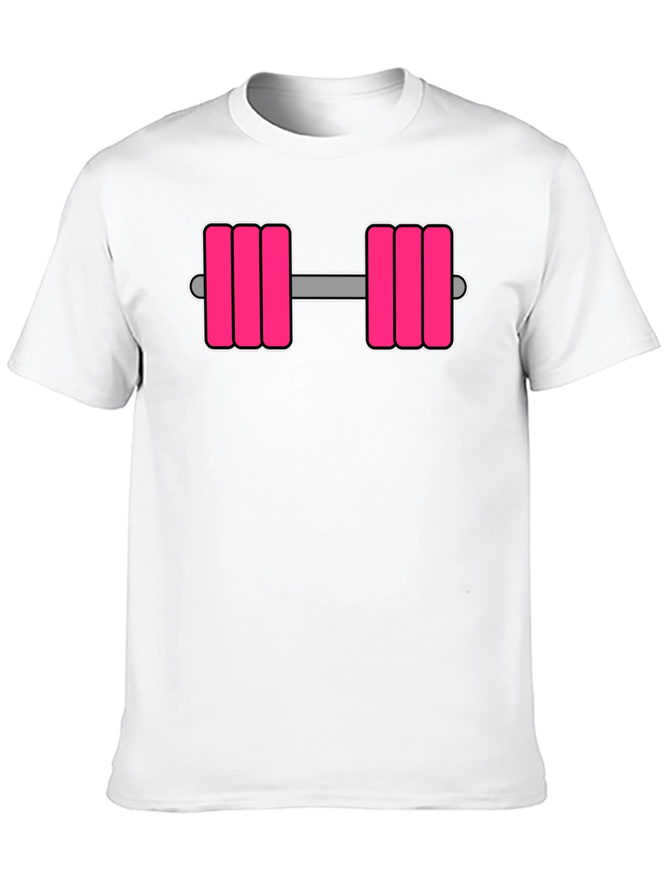 Pink Dumbbell Graphic Tee - Workout Ready!