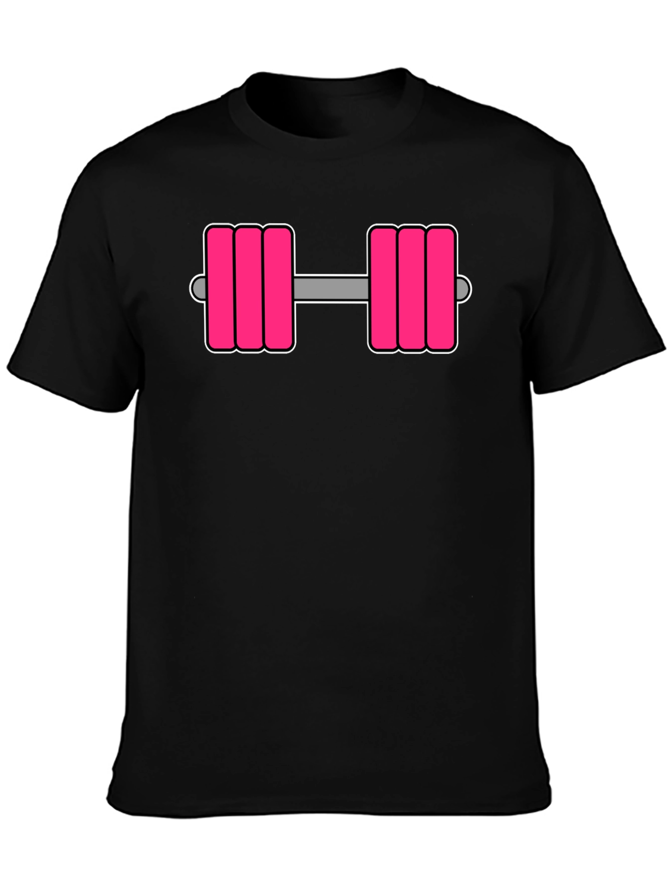Pink Dumbbell Graphic Tee - Workout Ready!