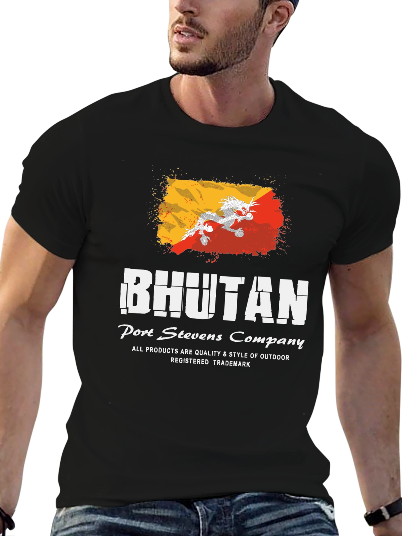 Bhutan Flag T-Shirt - Port Stevens Company