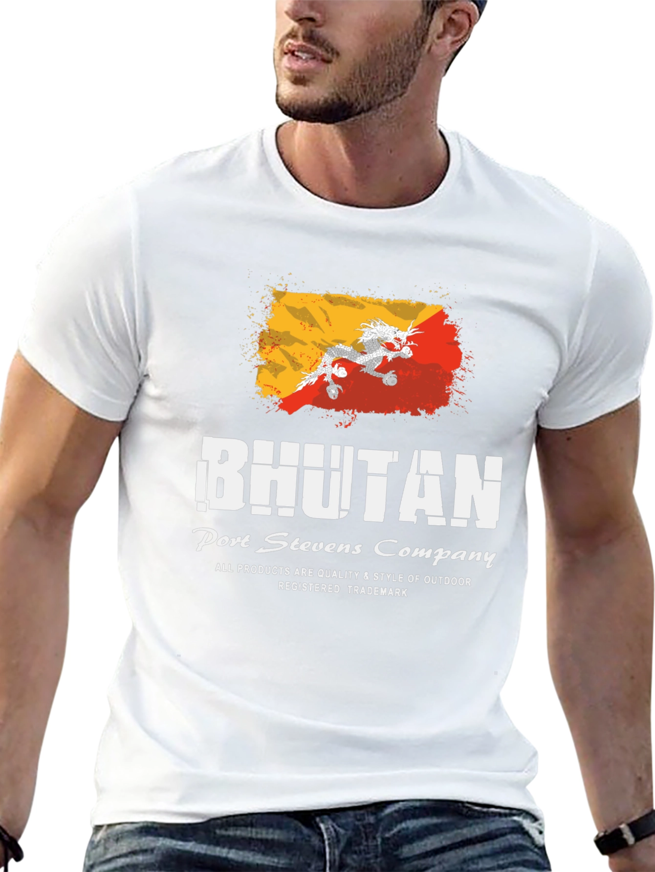 Bhutan Flag T-Shirt - Port Stevens Company