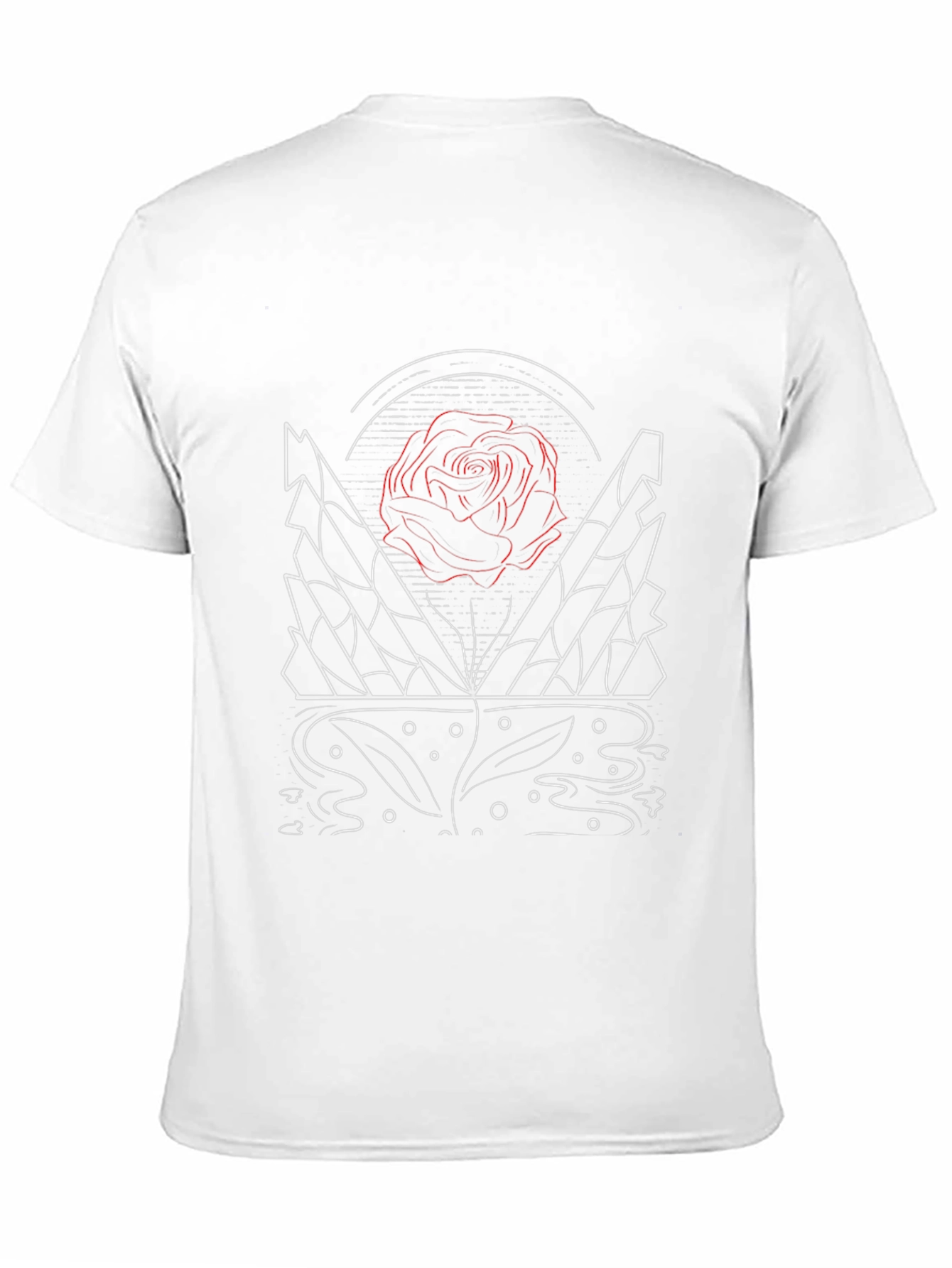 Abstract Rose Graphic Black T-Shirt