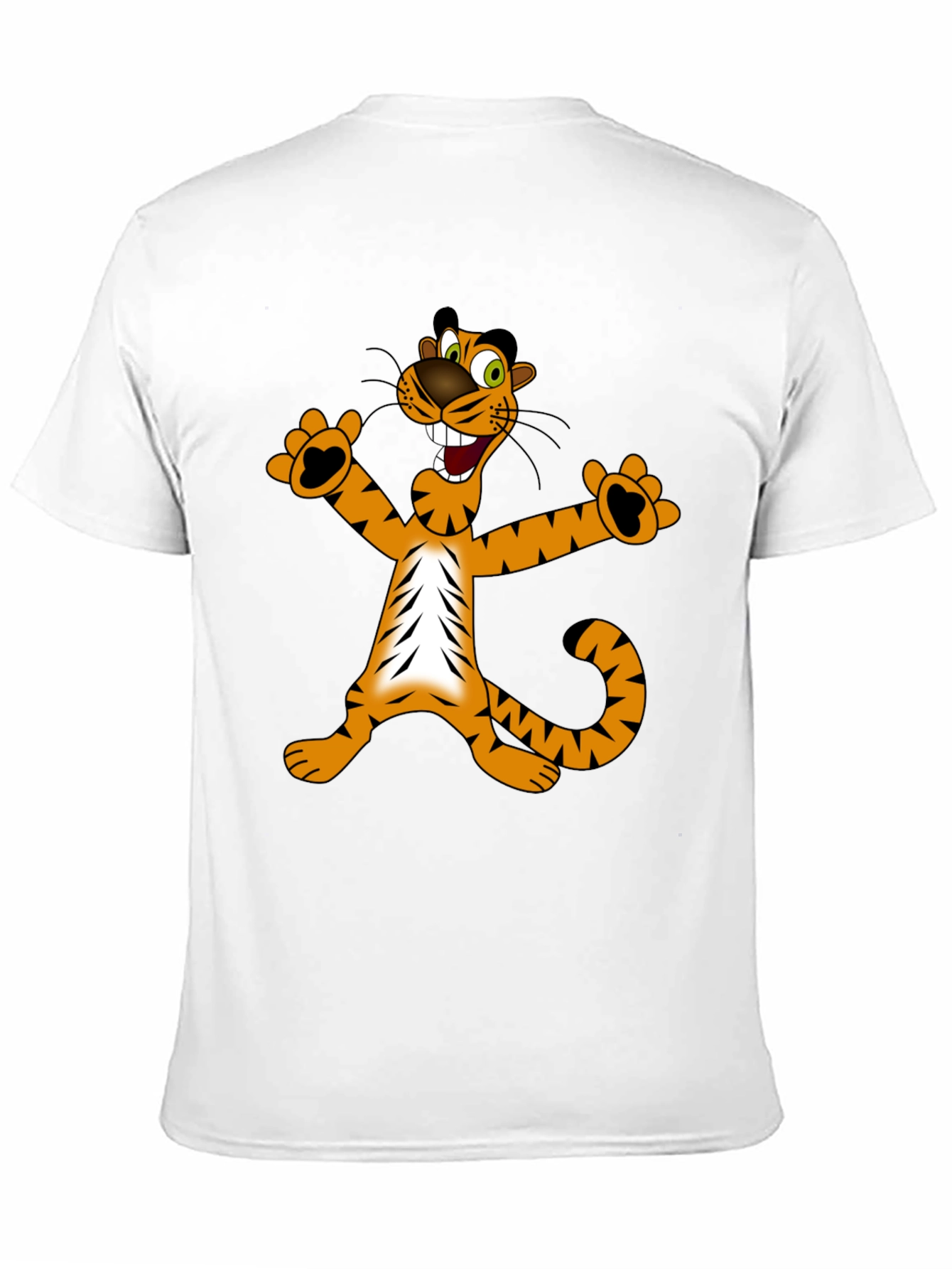 Cartoon Tiger Graphic T-Shirt - Black