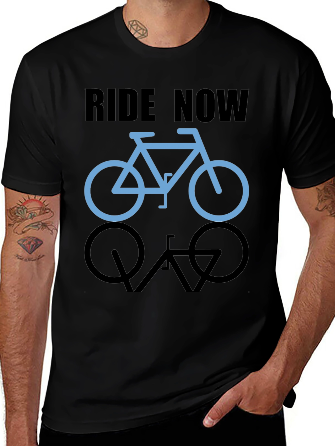 Ride Now Graphic Tee - Bicycle Design
