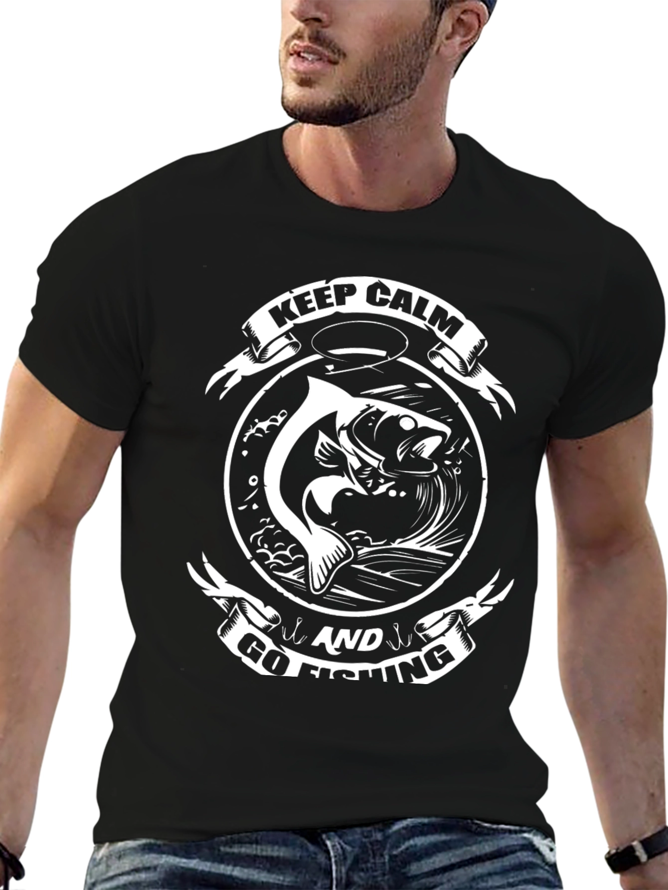 Keep Calm and Go Fishing Graphic T-Shirt