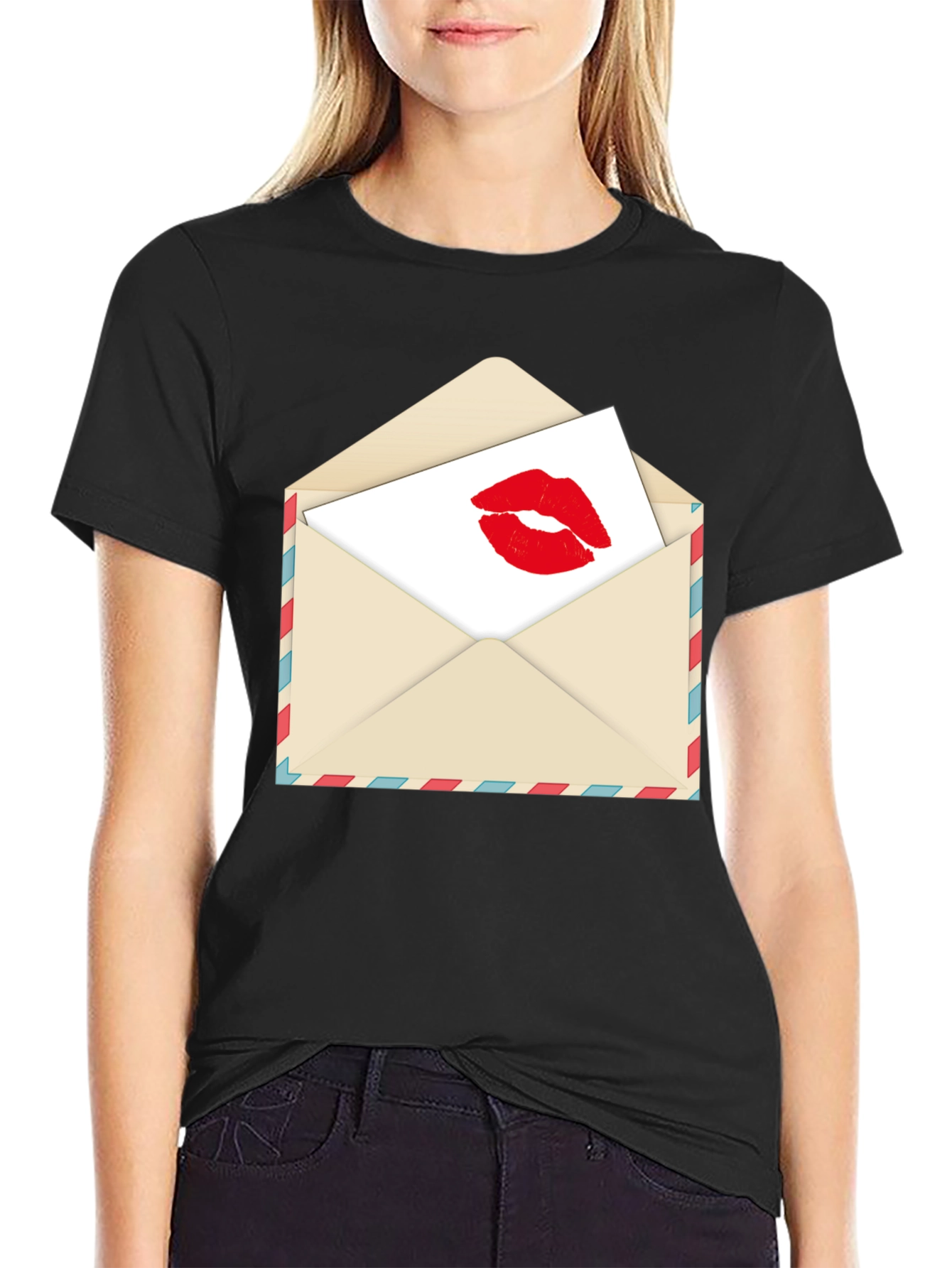 Kiss Sealed T-Shirt - Love Letter Design