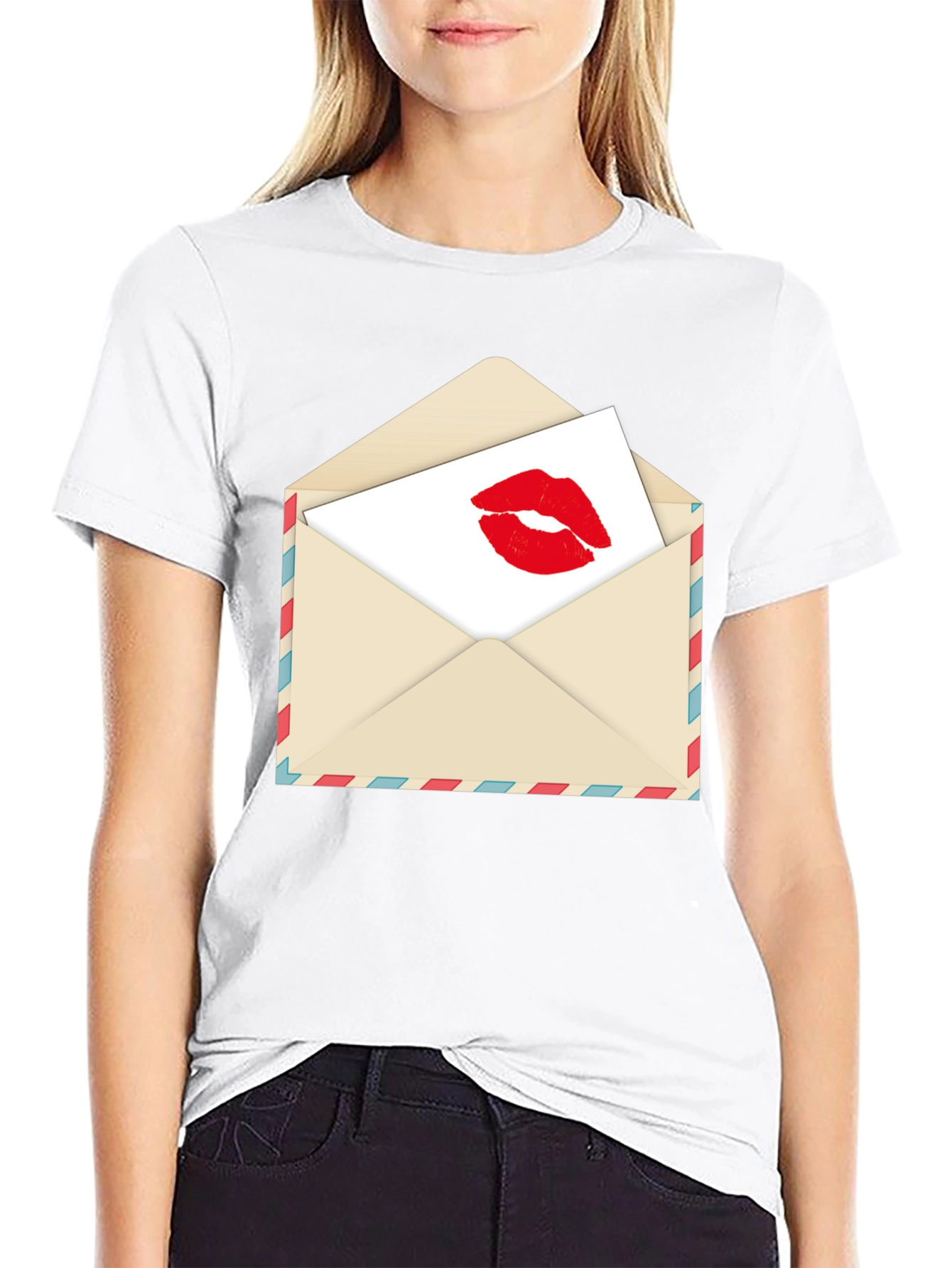 Kiss Sealed T-Shirt - Love Letter Design
