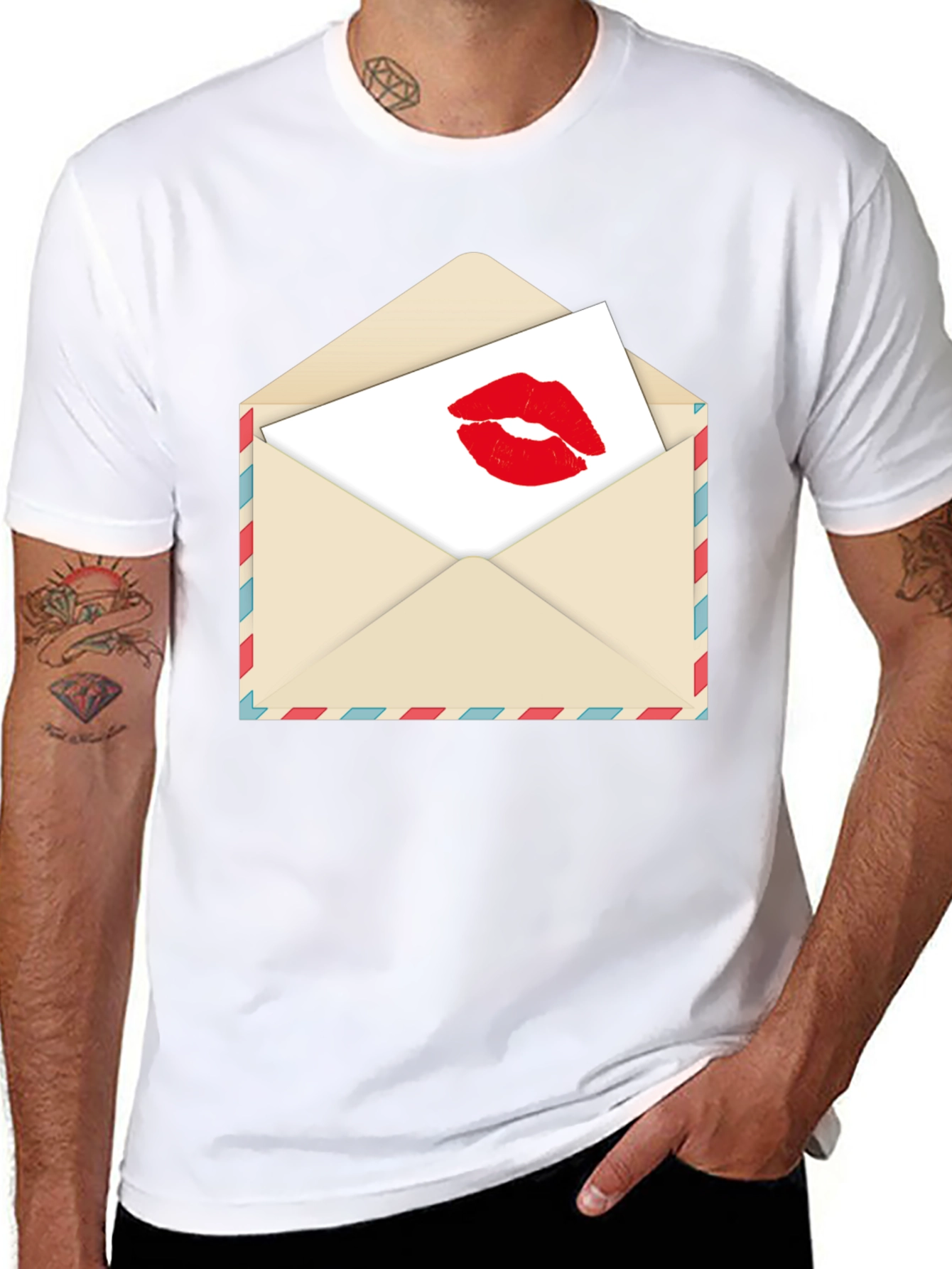 Kiss Sealed T-Shirt - Love Letter Design