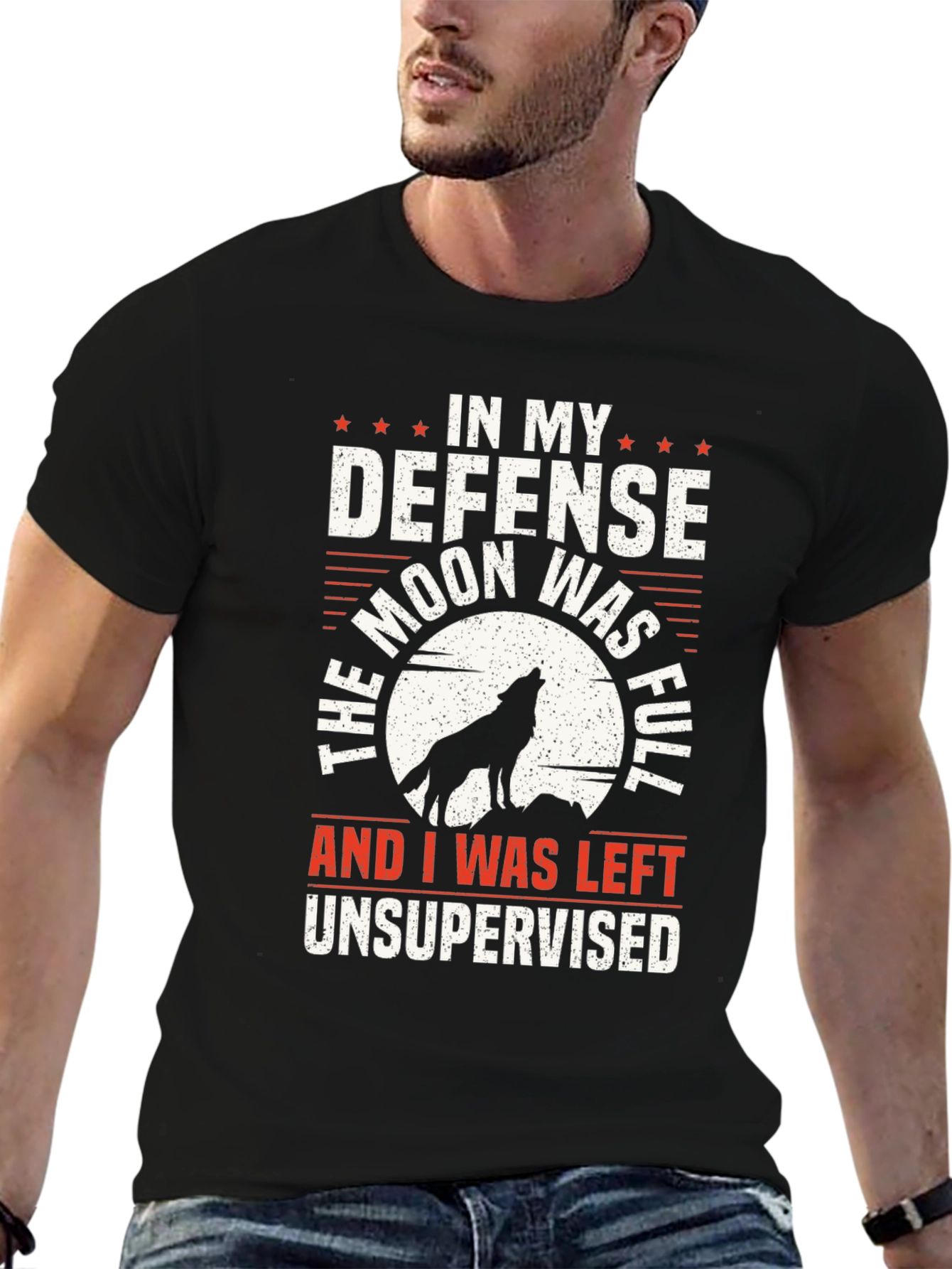 Wolf Moon Humor T-Shirt | In My Defense