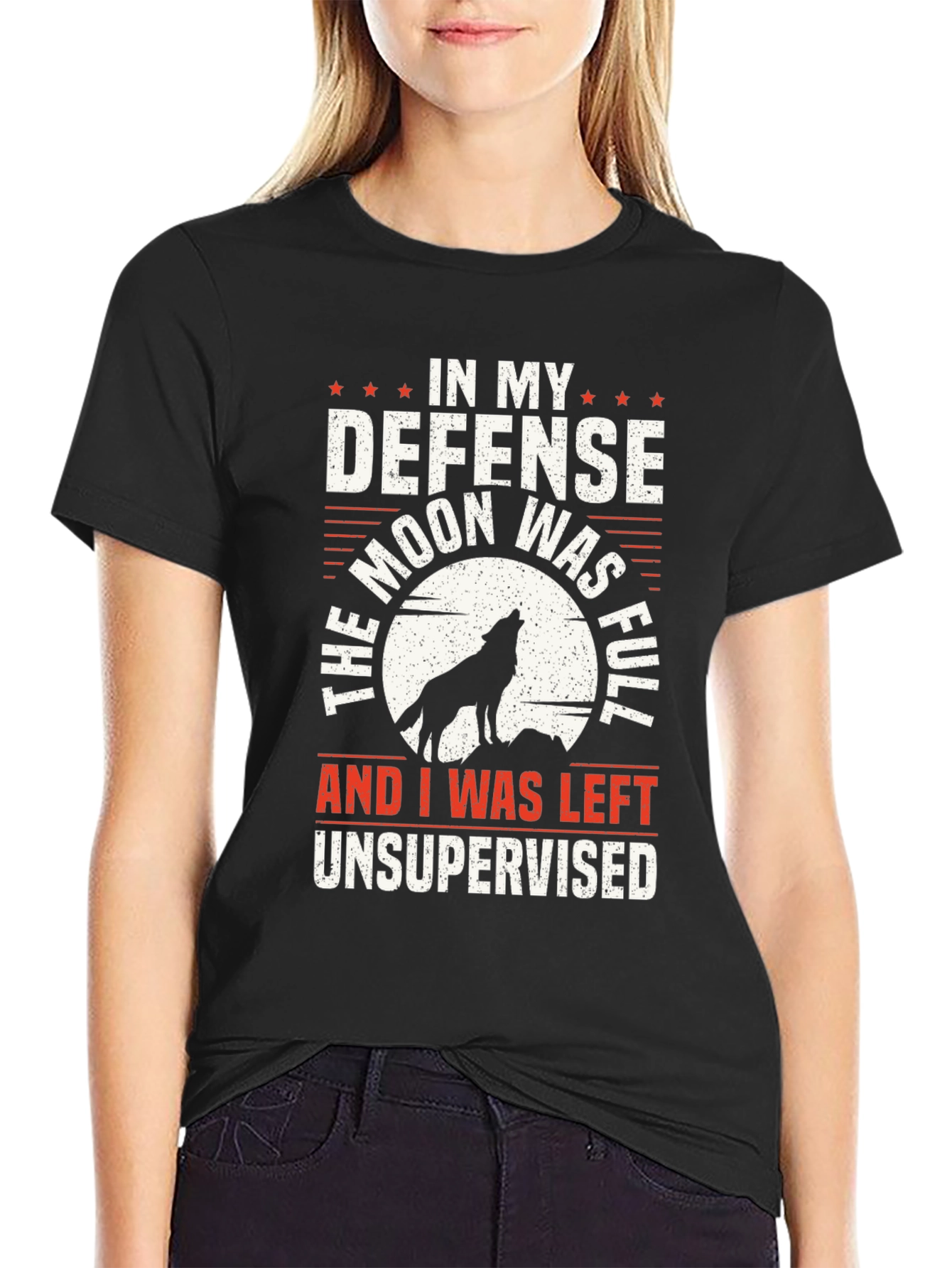 Wolf Moon Humor T-Shirt | In My Defense