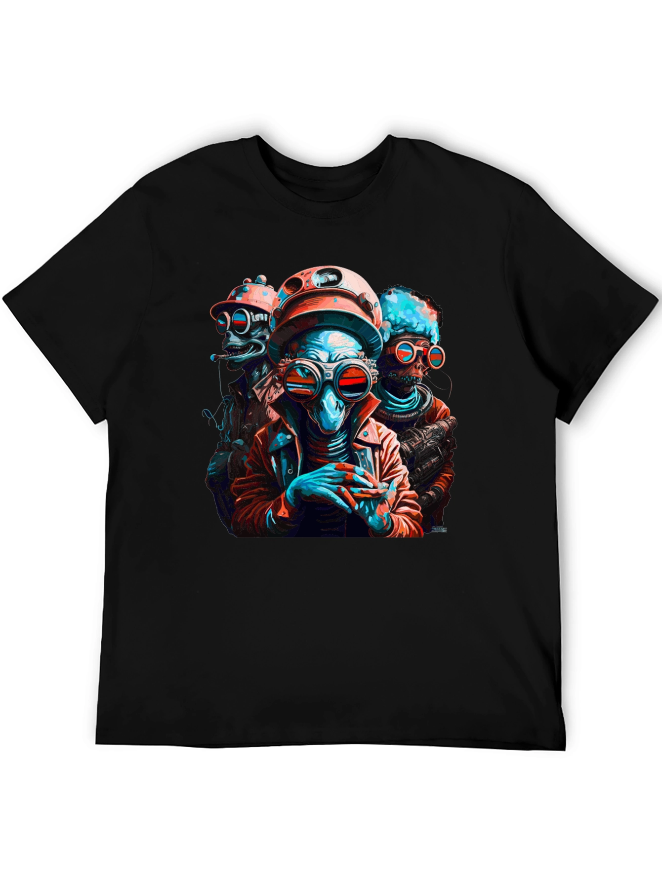 Retro Sci-Fi Alien Crew Graphic T-Shirt