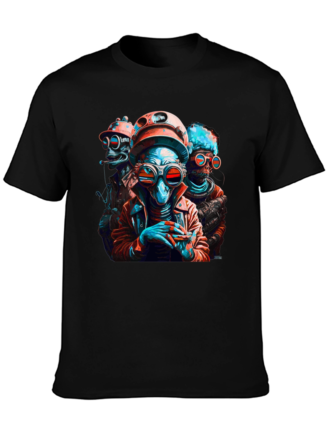 Retro Sci-Fi Alien Crew Graphic T-Shirt