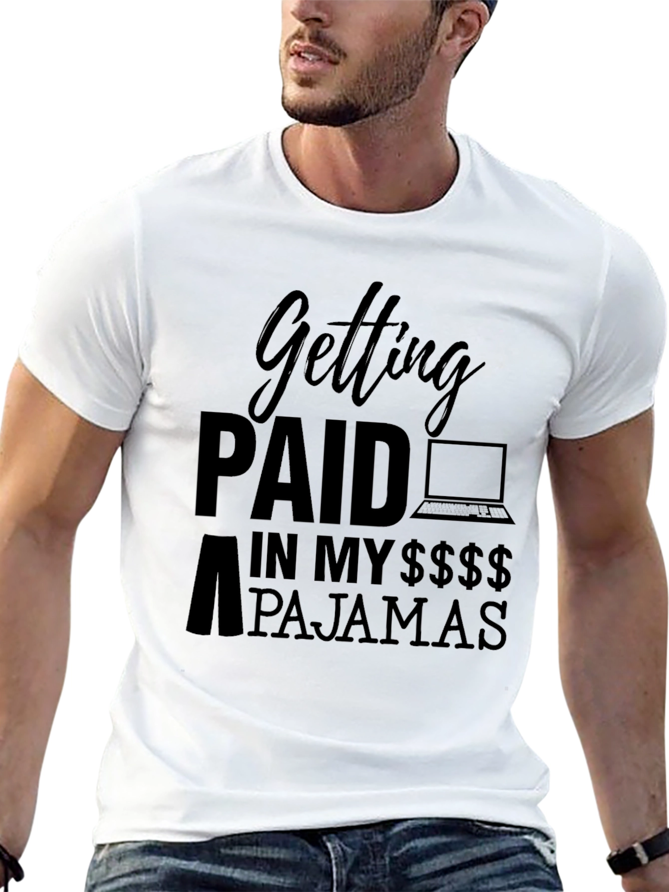 Getting Paid in My Pajamas Black T-Shirt