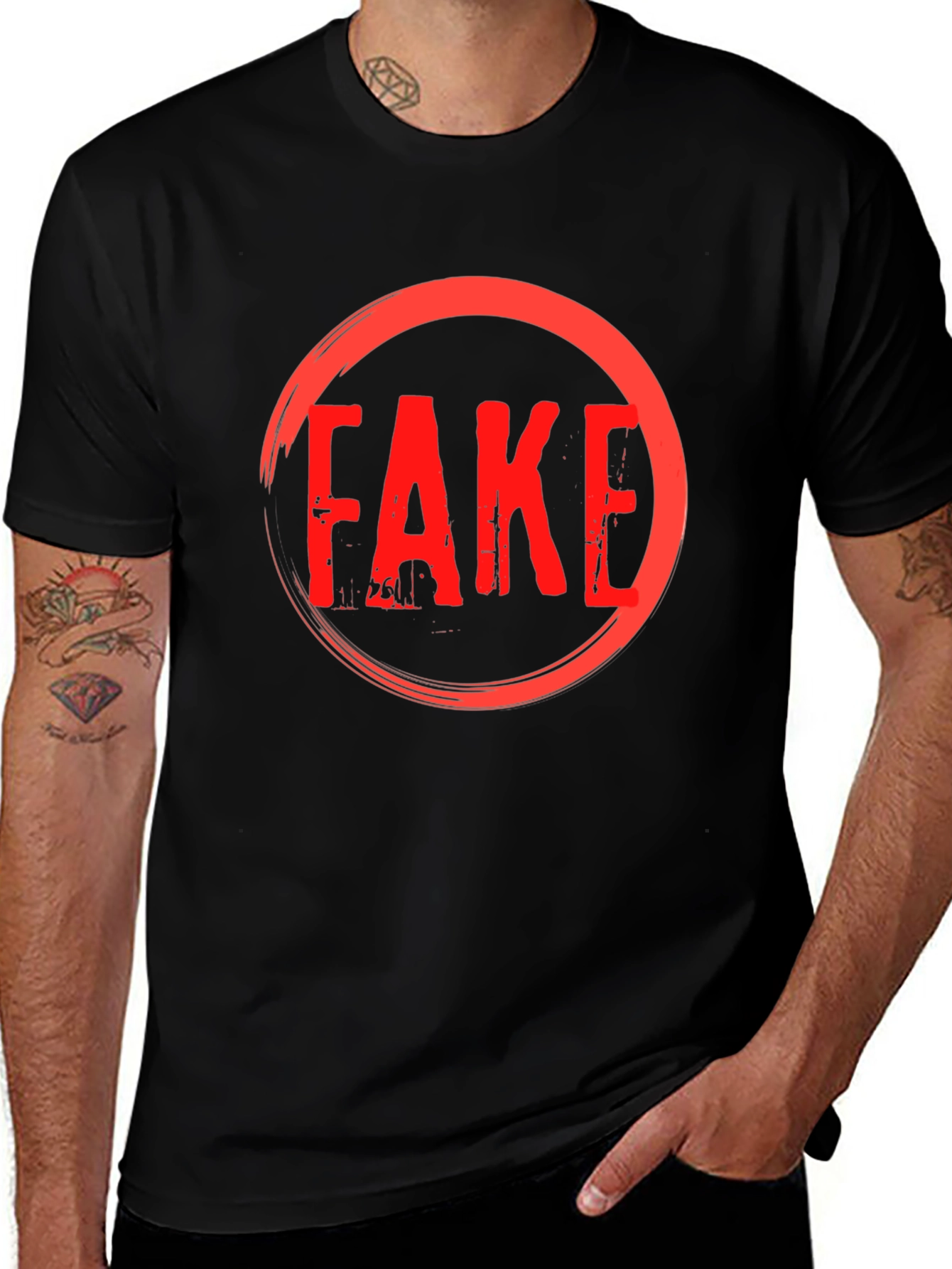 Fake Graphic T-Shirt - Anti Trend Statement Tee