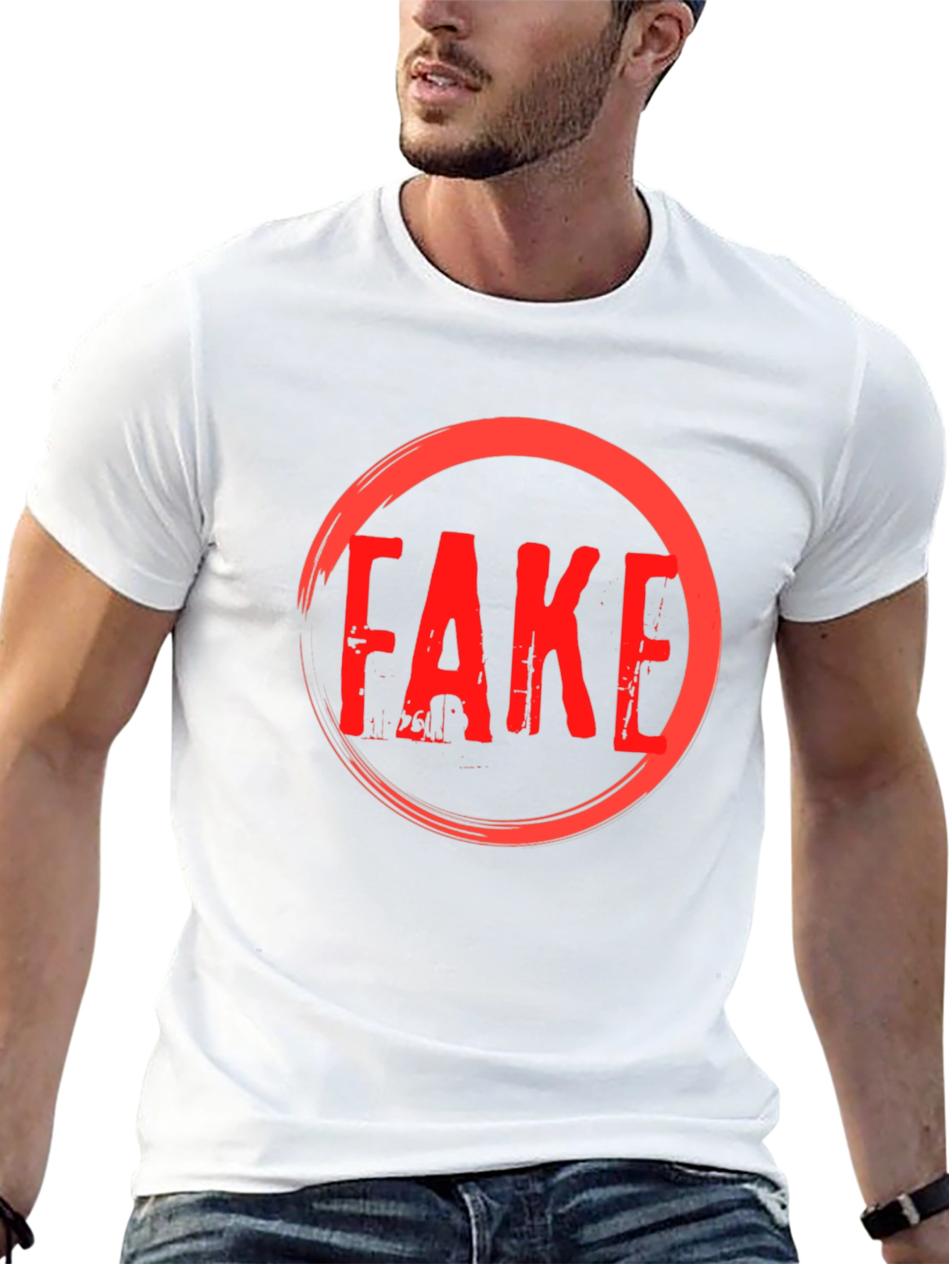 Fake Graphic T-Shirt - Anti Trend Statement Tee