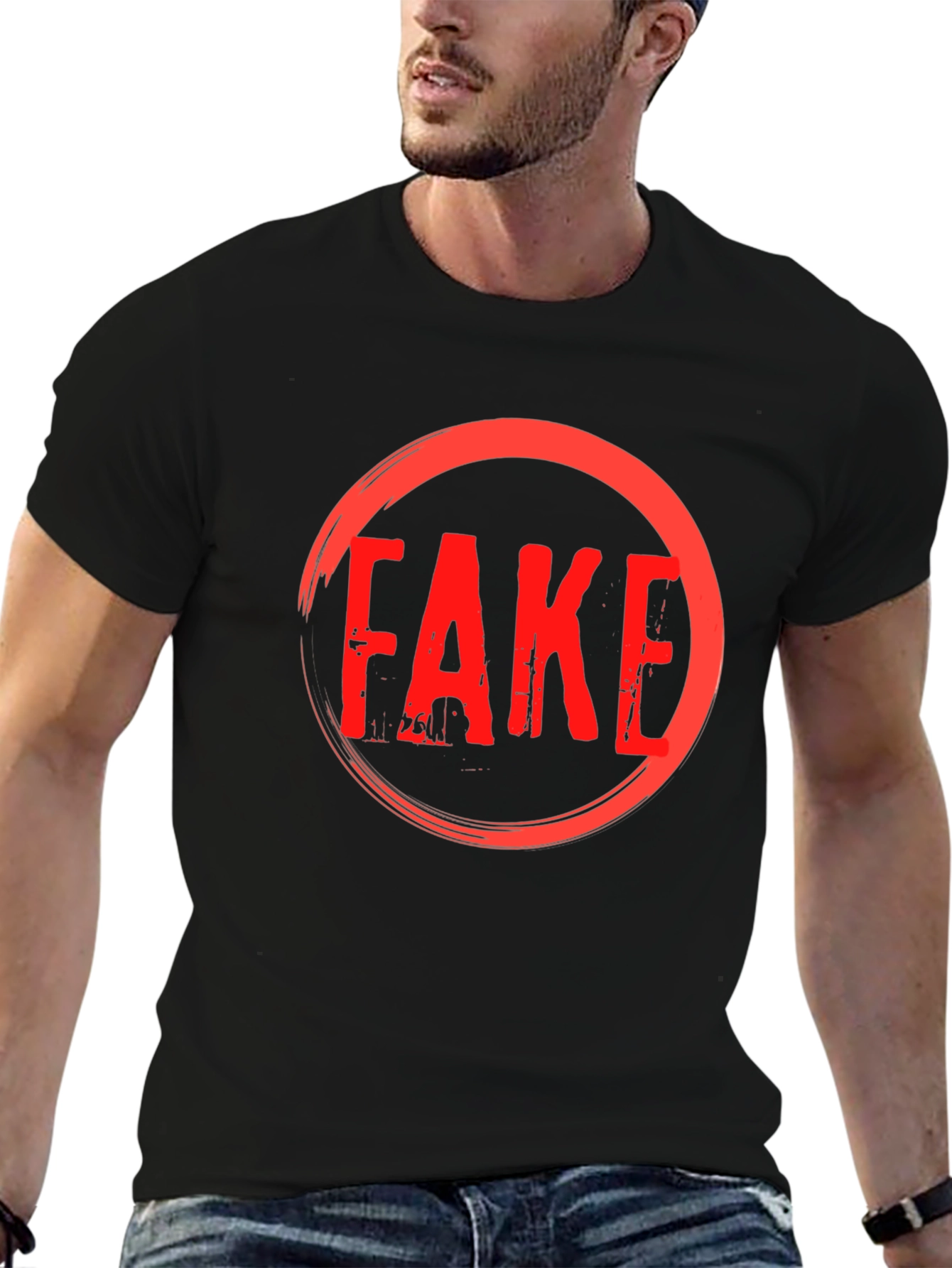 Fake Graphic T-Shirt - Anti Trend Statement Tee