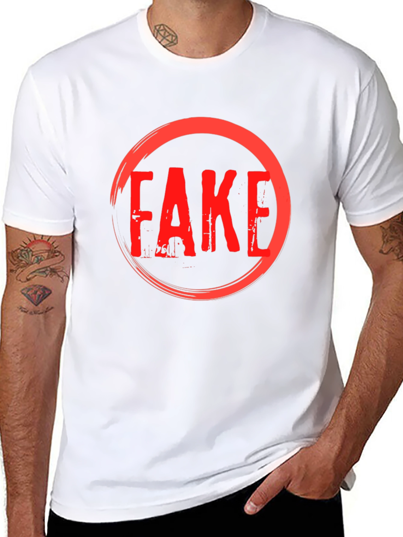 Fake Graphic T-Shirt - Anti Trend Statement Tee