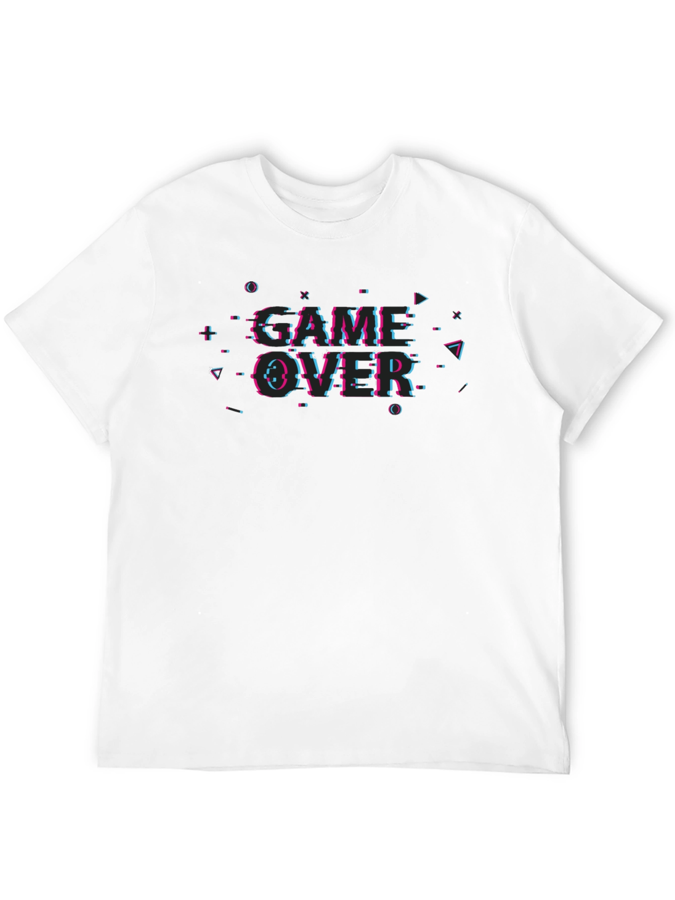 Game Over Glitch Graphic Black T-Shirt